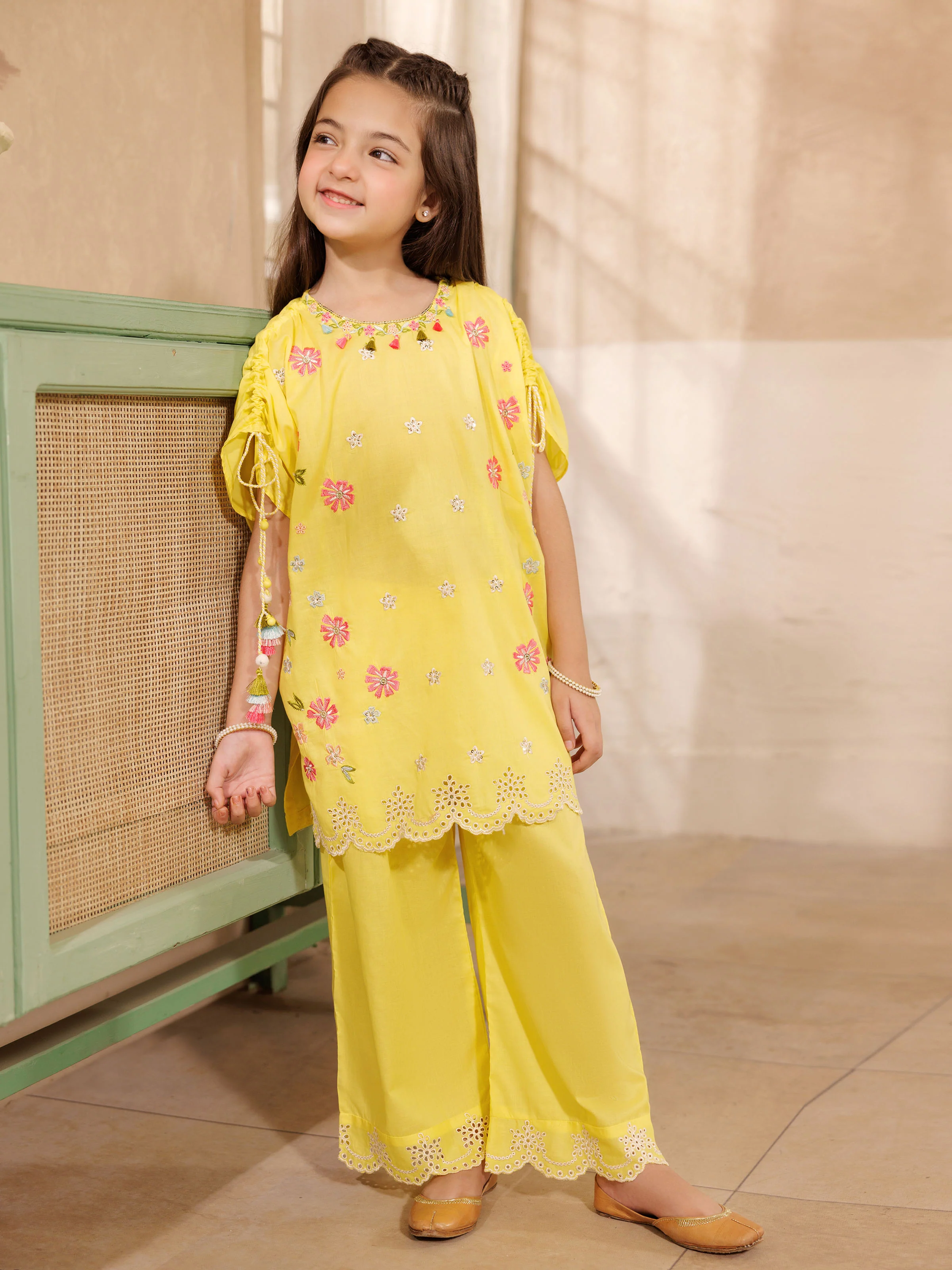 Embroidered Cambric Co-Ord Set - EGTKE5-70964ST - Image 2