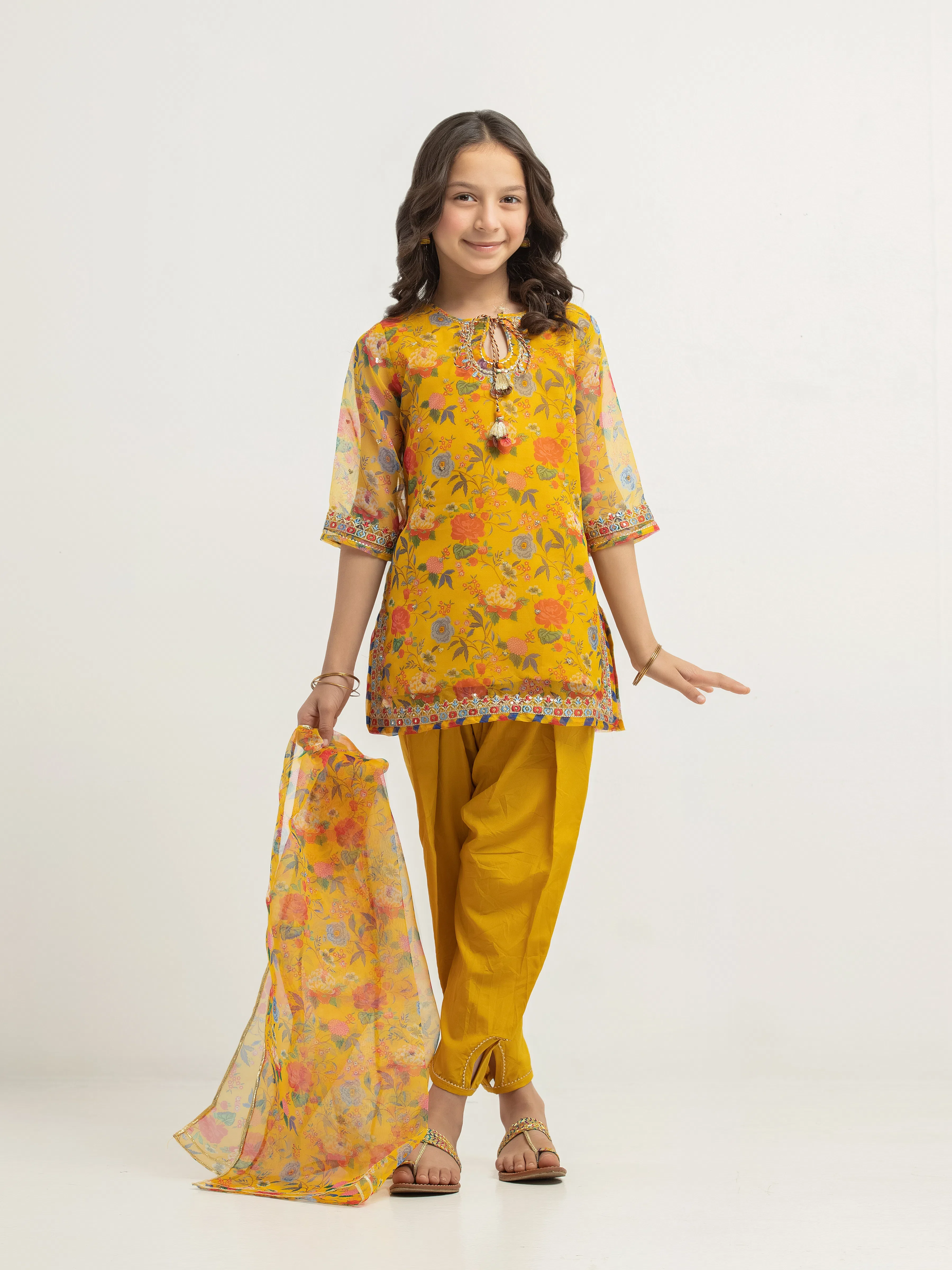 Embroidered Organza Suit - EGTKEP5-73078-3P