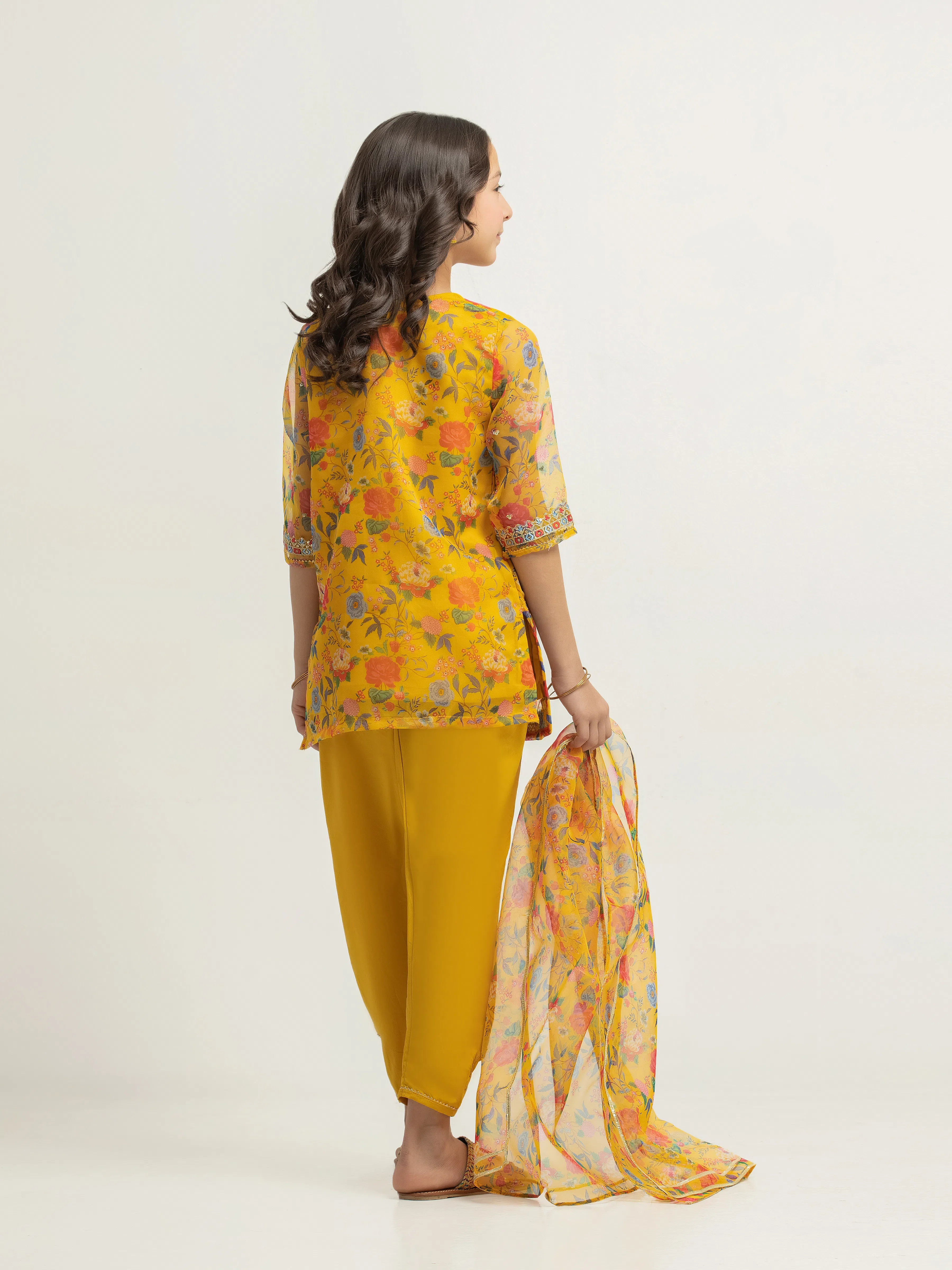 Embroidered Organza Suit - EGTKEP5-73078-3P - Image 5