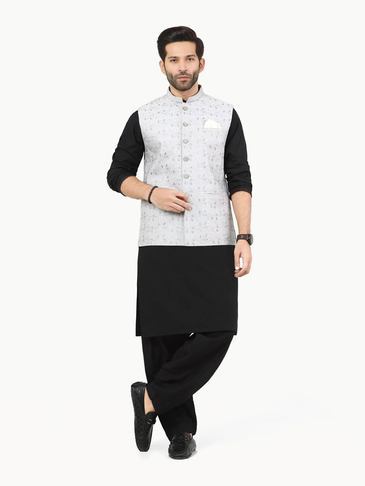 Embroidered Cotton Waistcoat - EMTWCC22-151