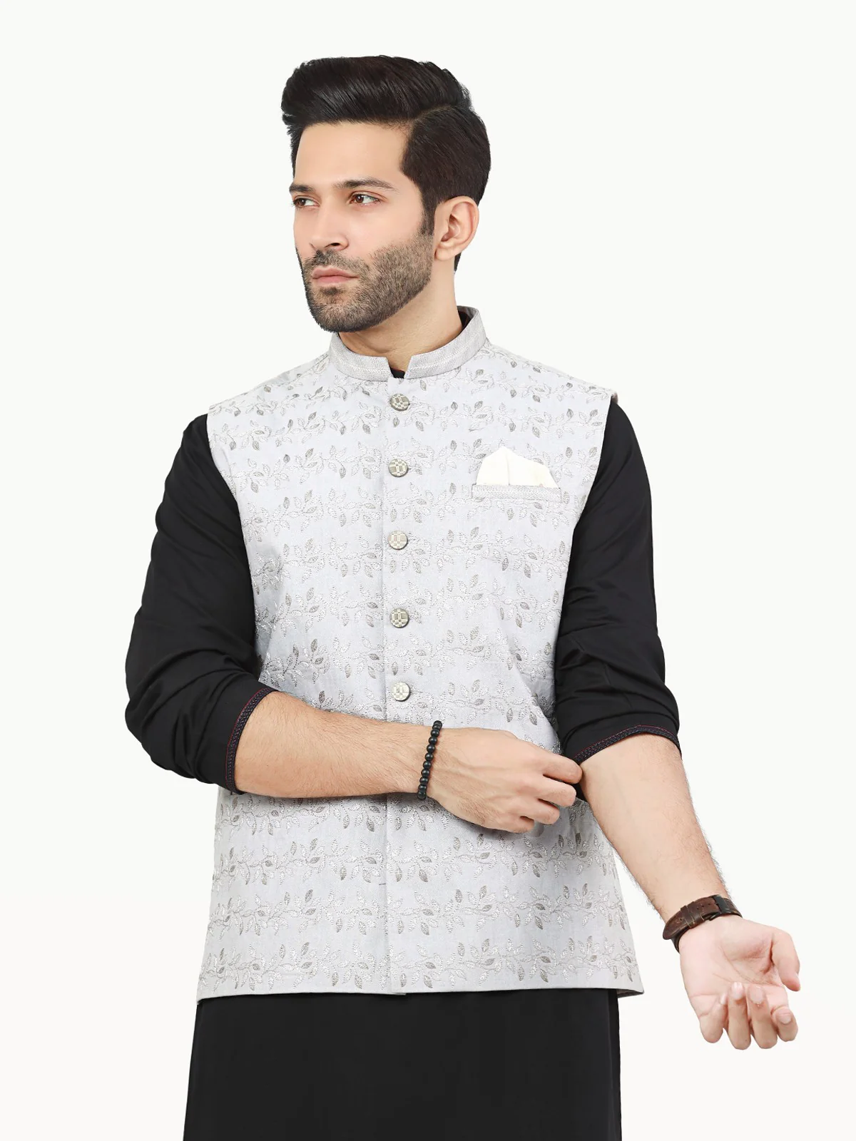 Embroidered Cotton Waistcoat - EMTWCC22-151 - Image 2
