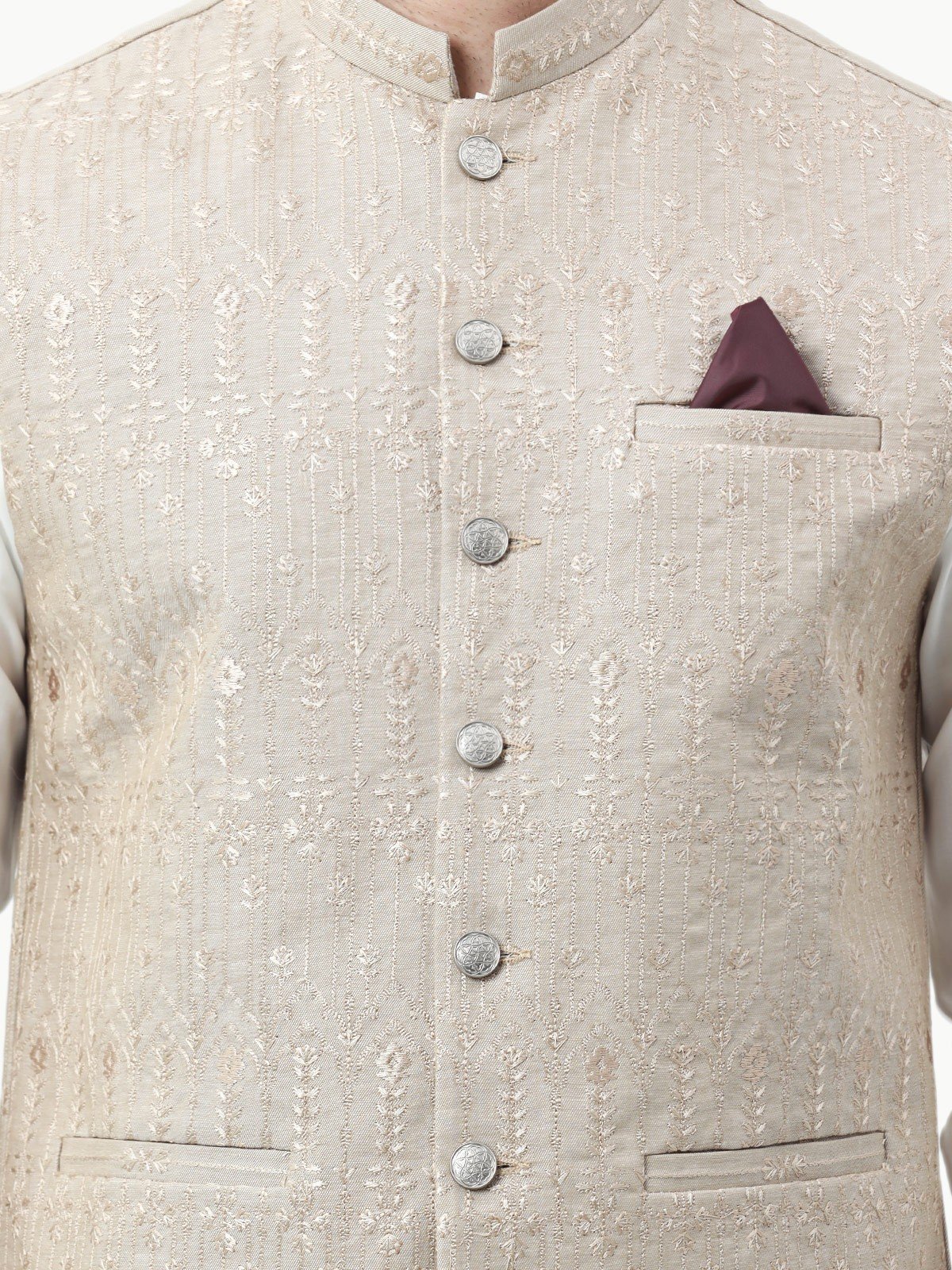 Embroidered Cotton Waistcoat - EMTWCC22-133 - Image 4