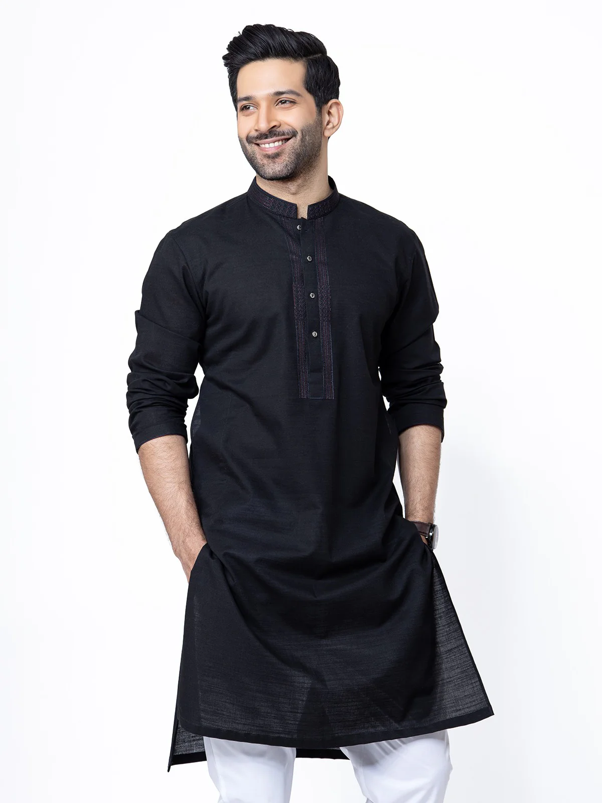 Embroidered Cotton Kurta - EMTK22S-99199 - Image 2
