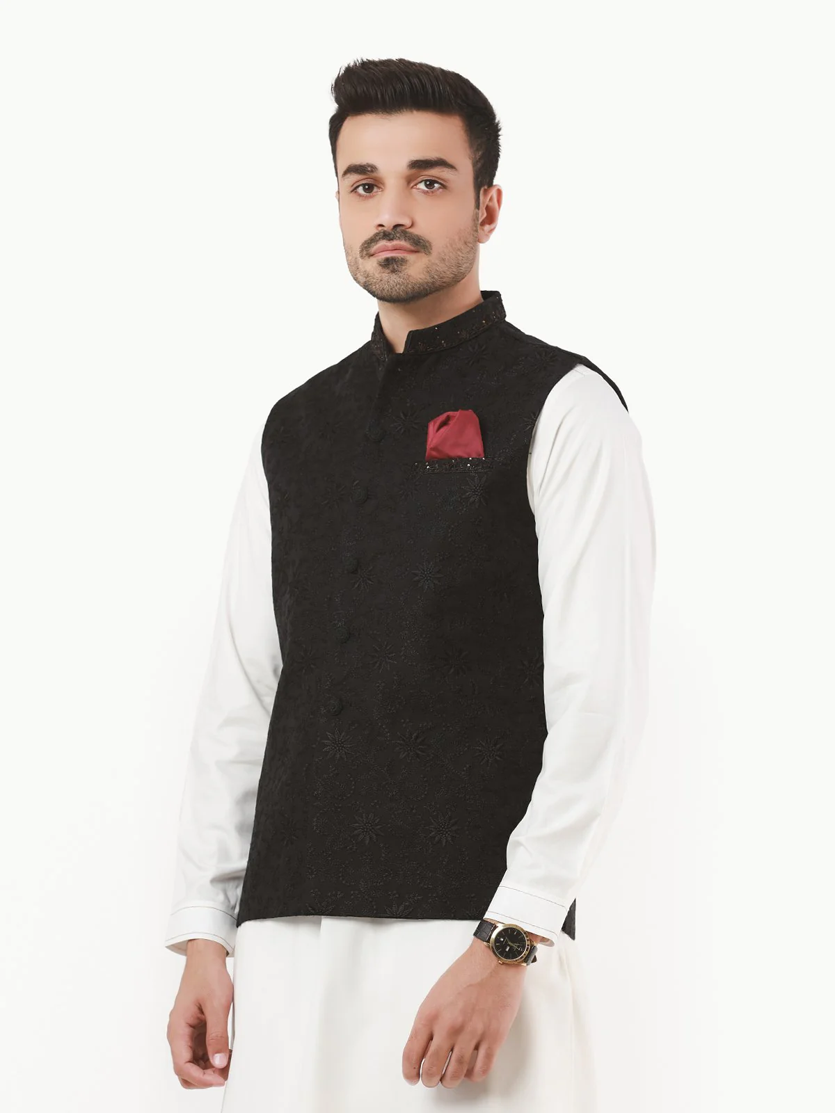 Embroidered Cotton Waistcoat - EMTWCC21-089 - Image 2