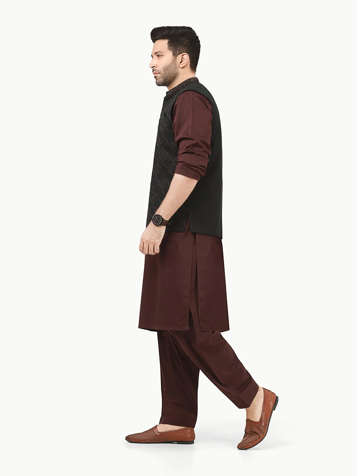 Embroidered Khaddar Waistcoat - EMTWCC22-116 - Image 3