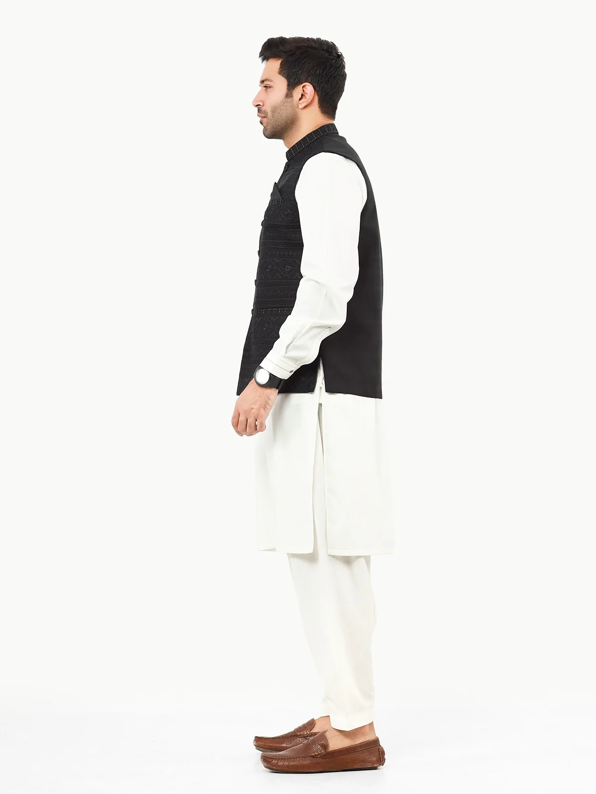 Embroidered Cotton Waistcoat - EMTWCC22-134 - Image 3