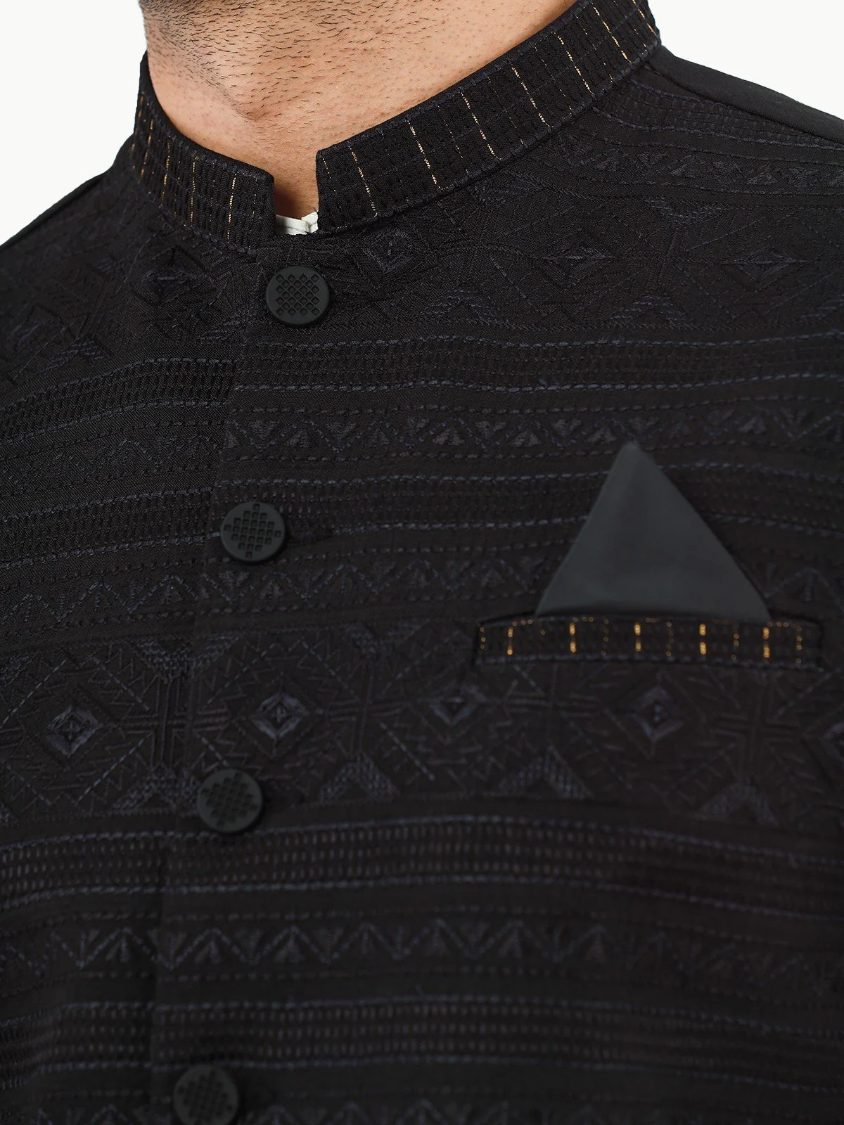 Embroidered Cotton Waistcoat - EMTWCC22-134 - Image 4