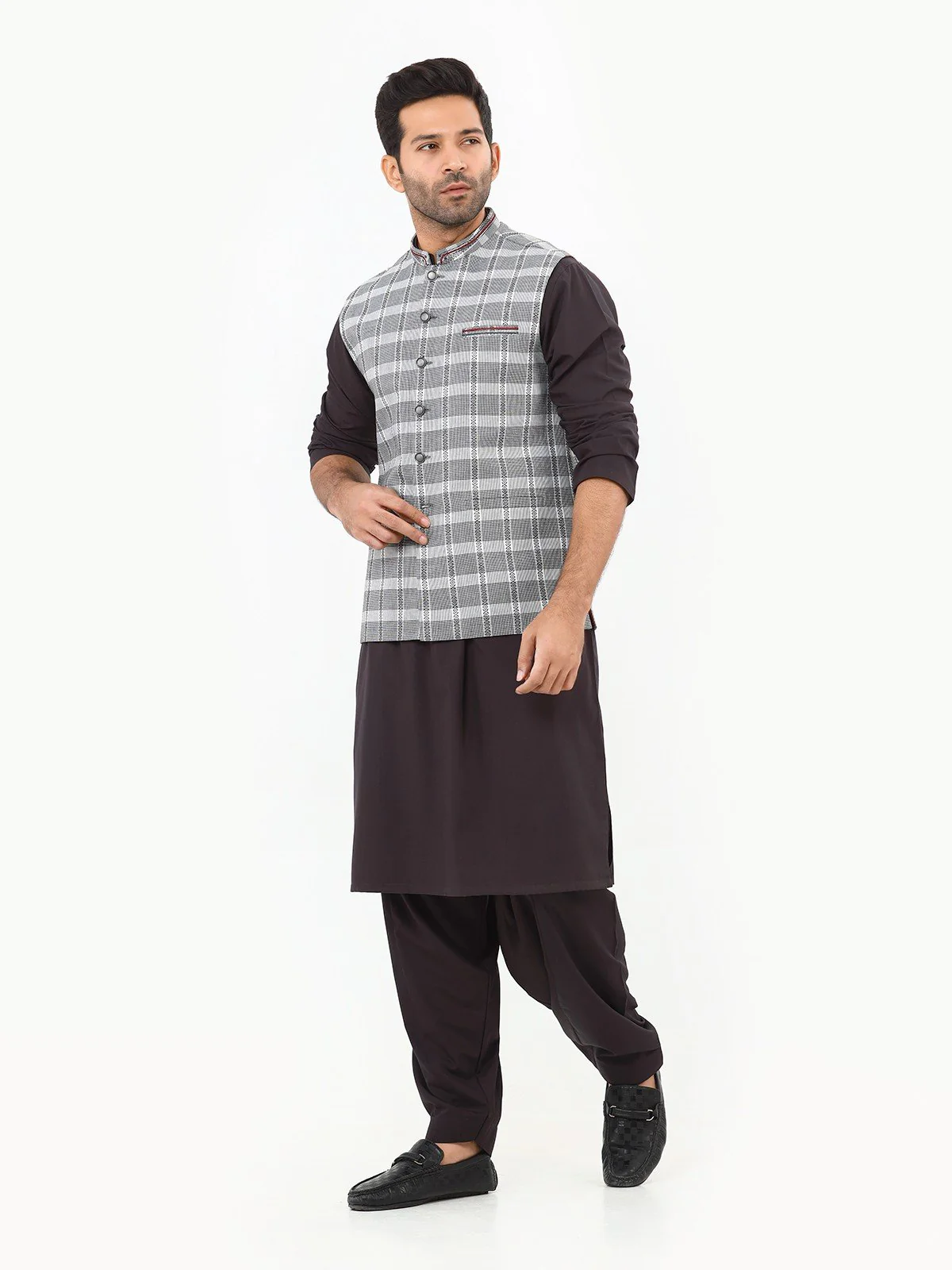Embroidered Cotton Waistcoat - EMTWC22-35803 - Image 2