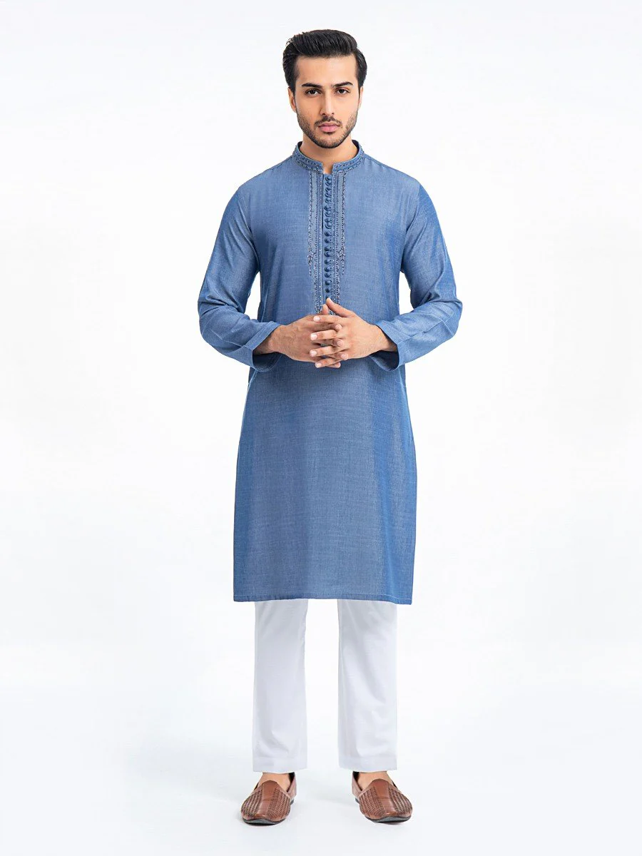 Embroidered Blended Kurta - EMTKC22-080 - Image 3
