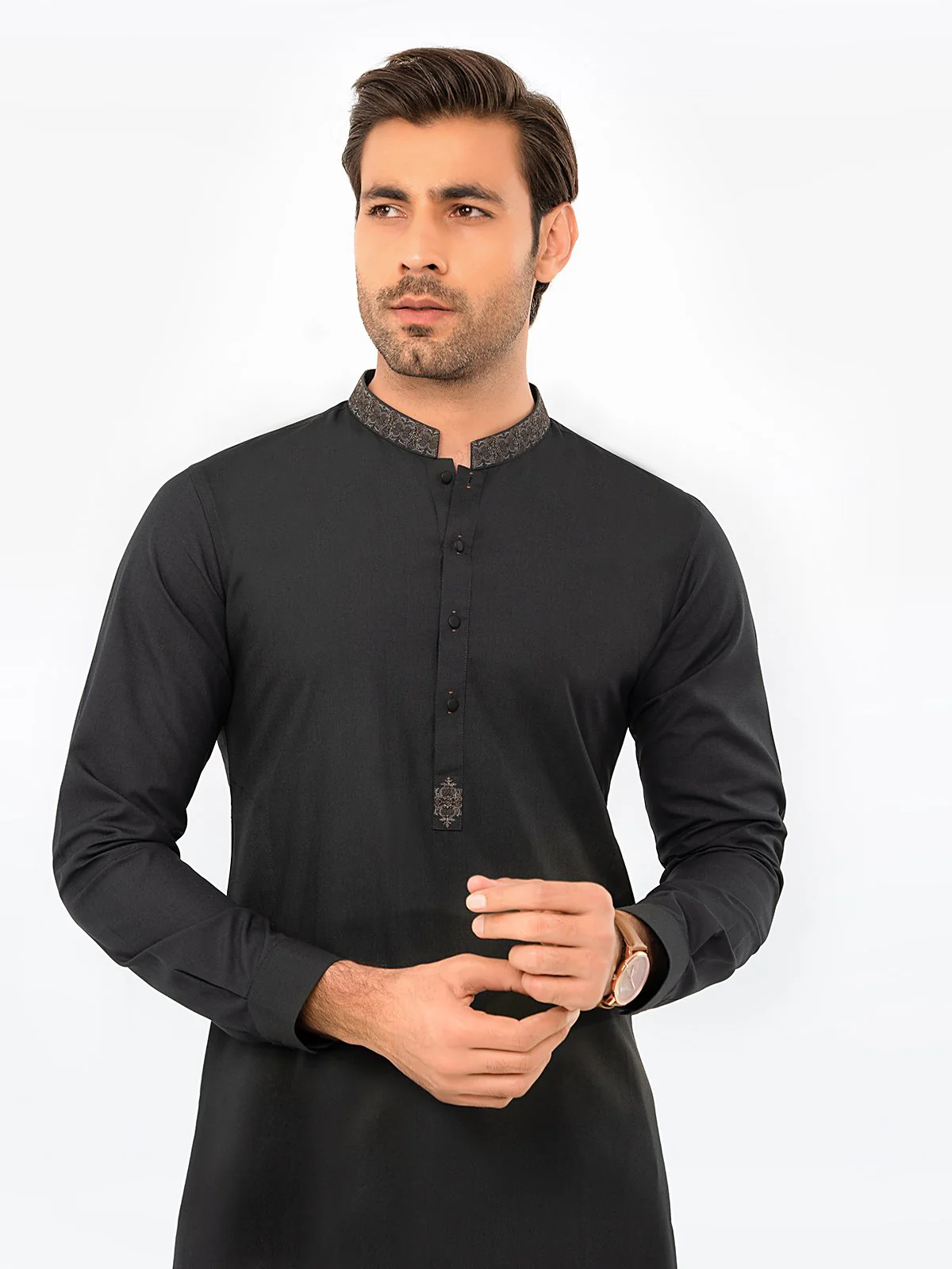 Embroidered Blended Kurta Pajama - EMTSW23W-99392 - Image 3