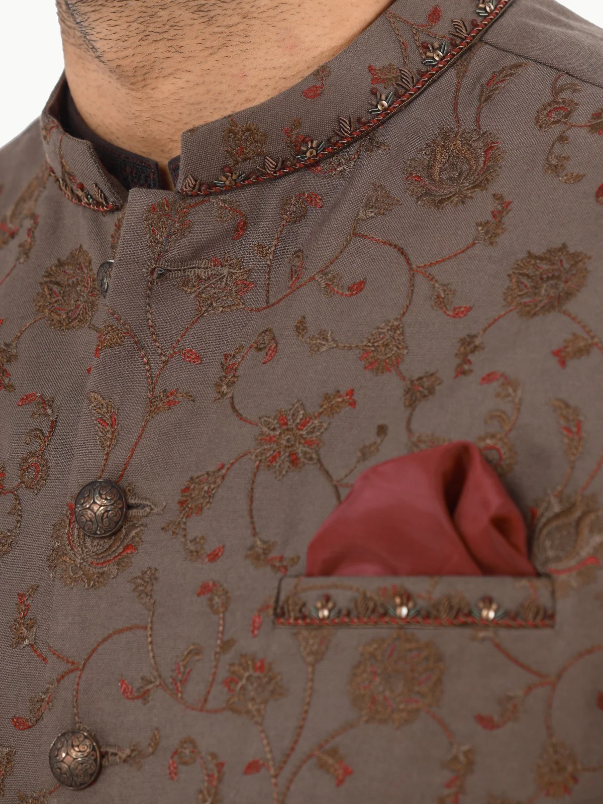 Embroidered Cotton Waistcoat - EMTWCC22-150 - Image 4