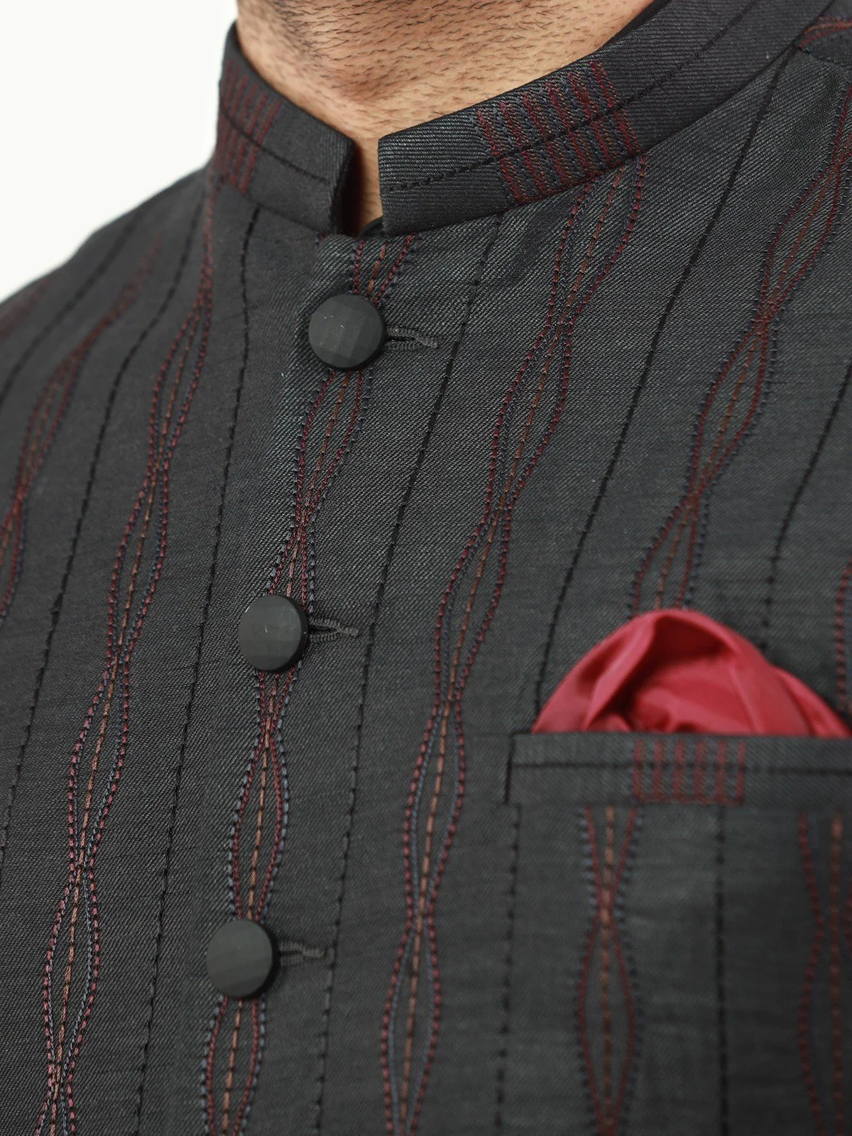 Embroidered Cotton Waistcoat - EMTWCC22-146 - Image 2