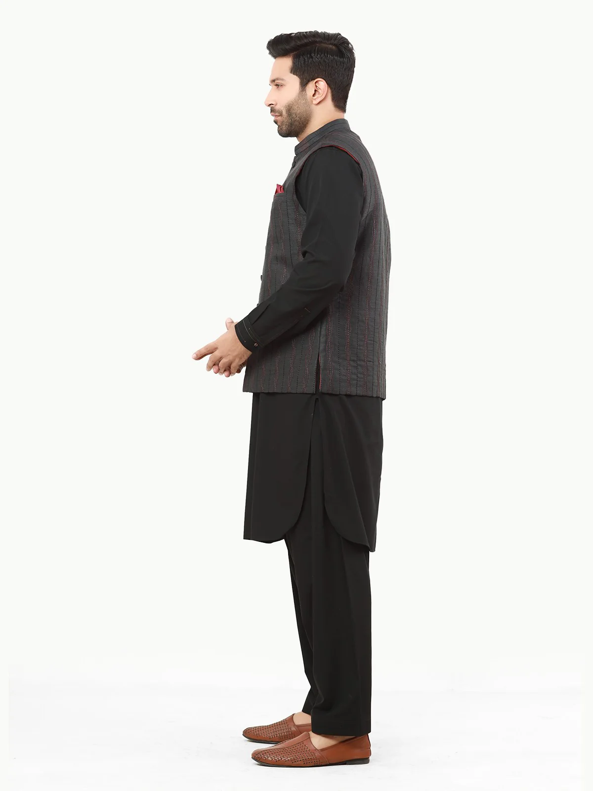 Embroidered Cotton Waistcoat - EMTWCC22-146 - Image 4