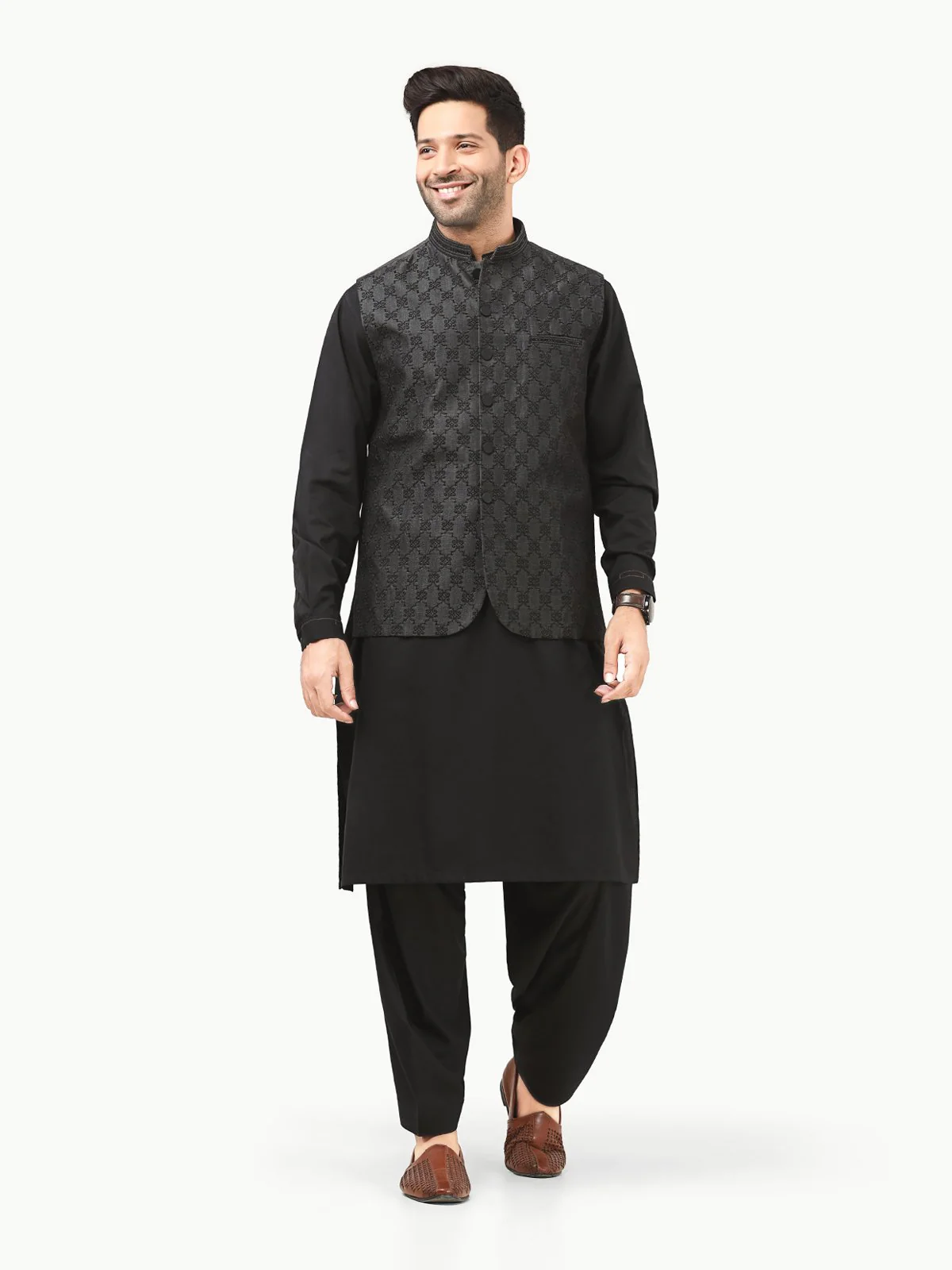 Embroidered Cotton Waistcoat - EMTWCC22-119