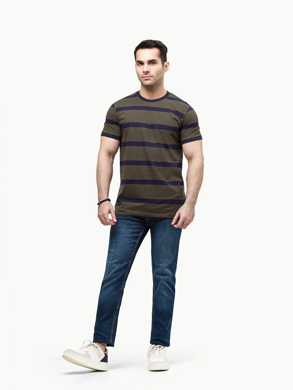 Crew Neck Striped Tee - EMTGT23-003