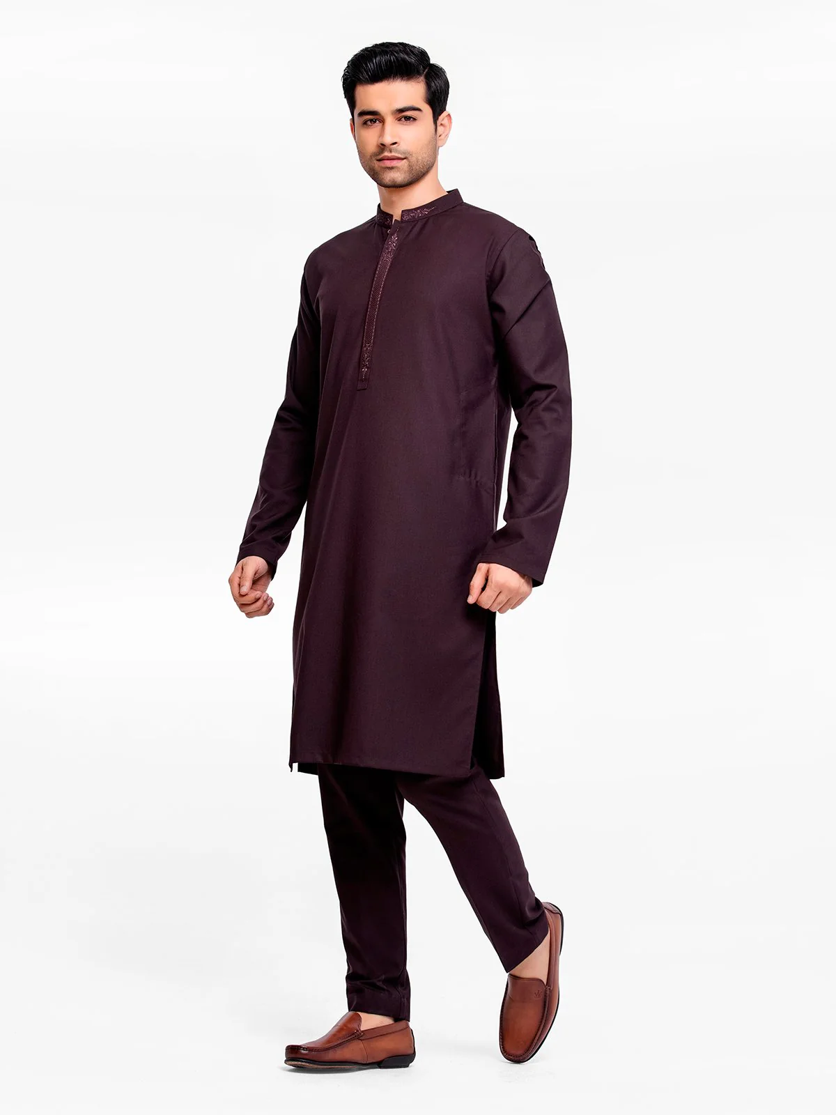Embroidered Blended Kurta Pajama - EMTSW23-99390 - Image 3
