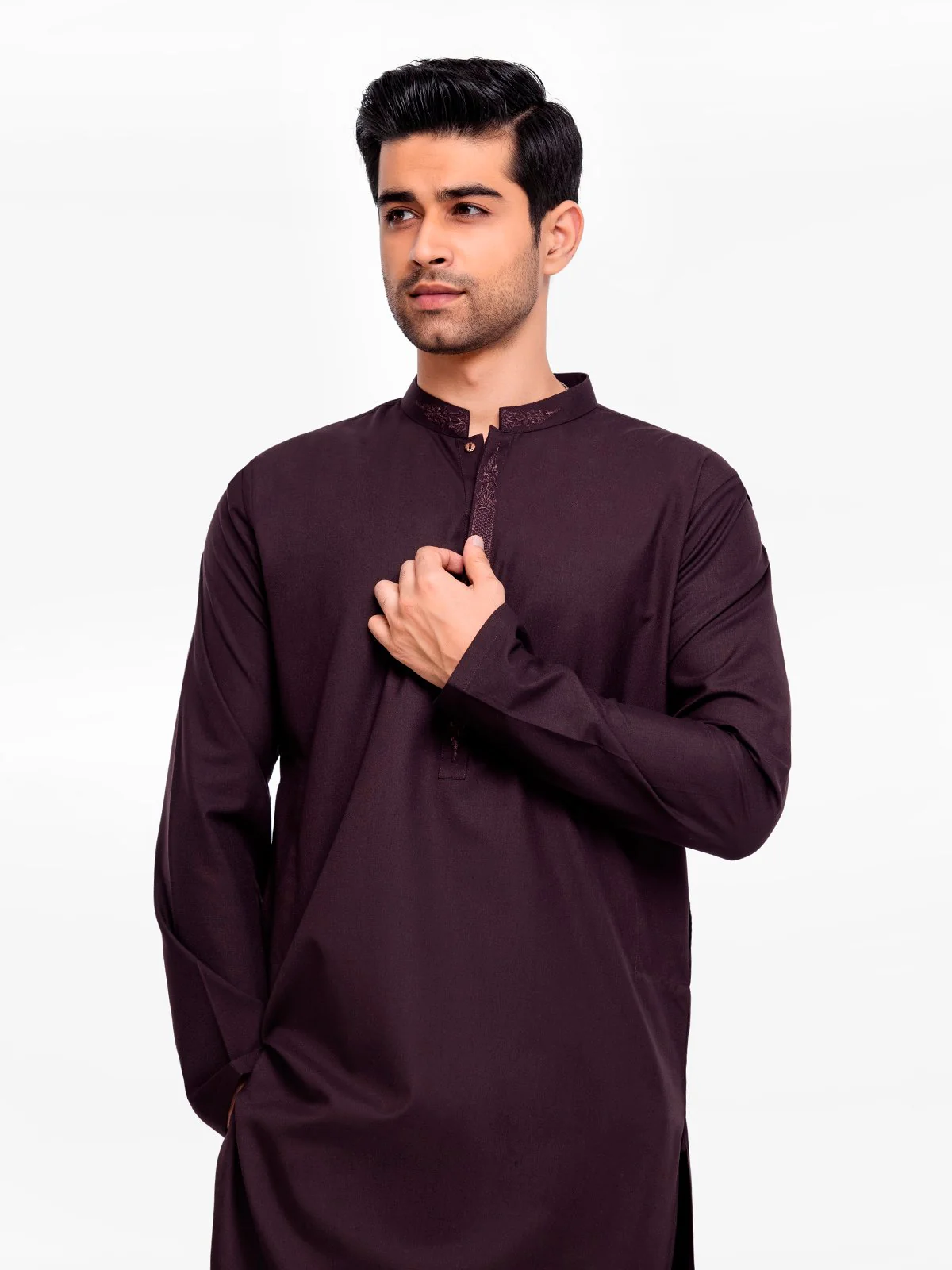 Embroidered Blended Kurta Pajama - EMTSW23-99390 - Image 4