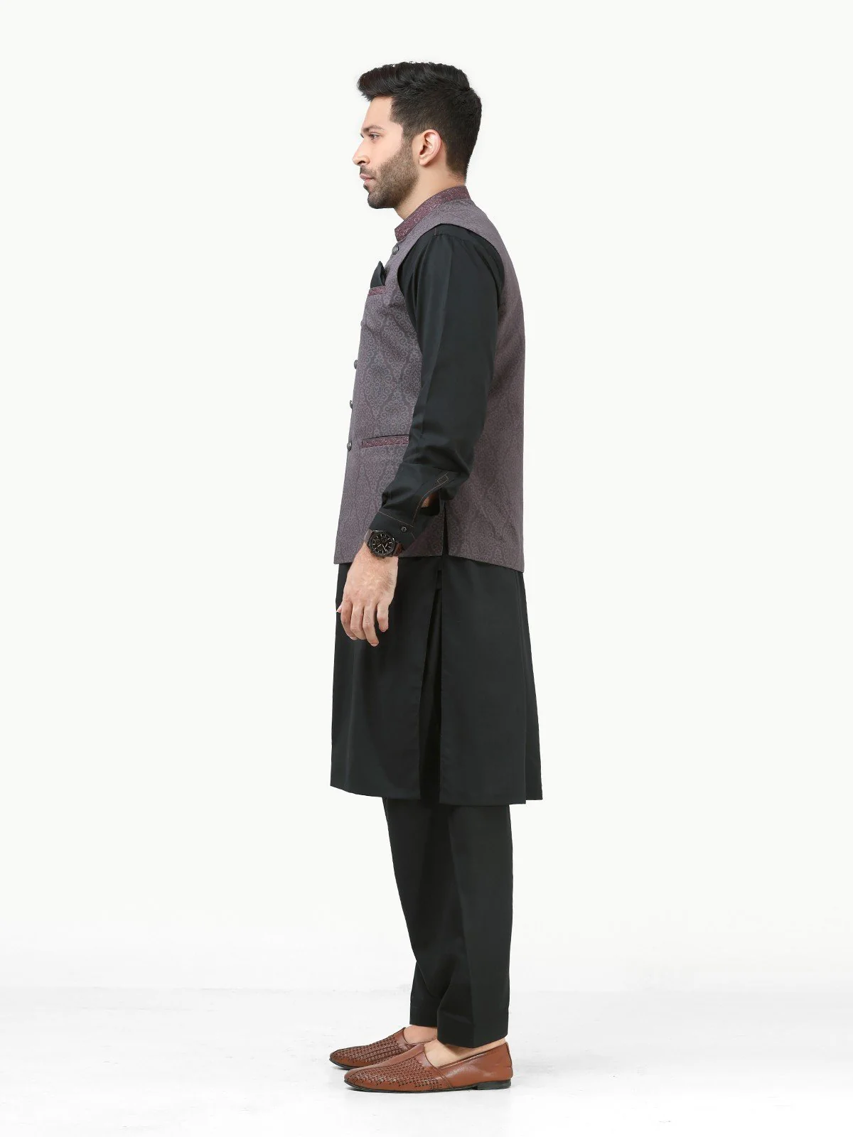 Embroidered Cotton Waistcoat - EMTWC22-35789 - Image 3