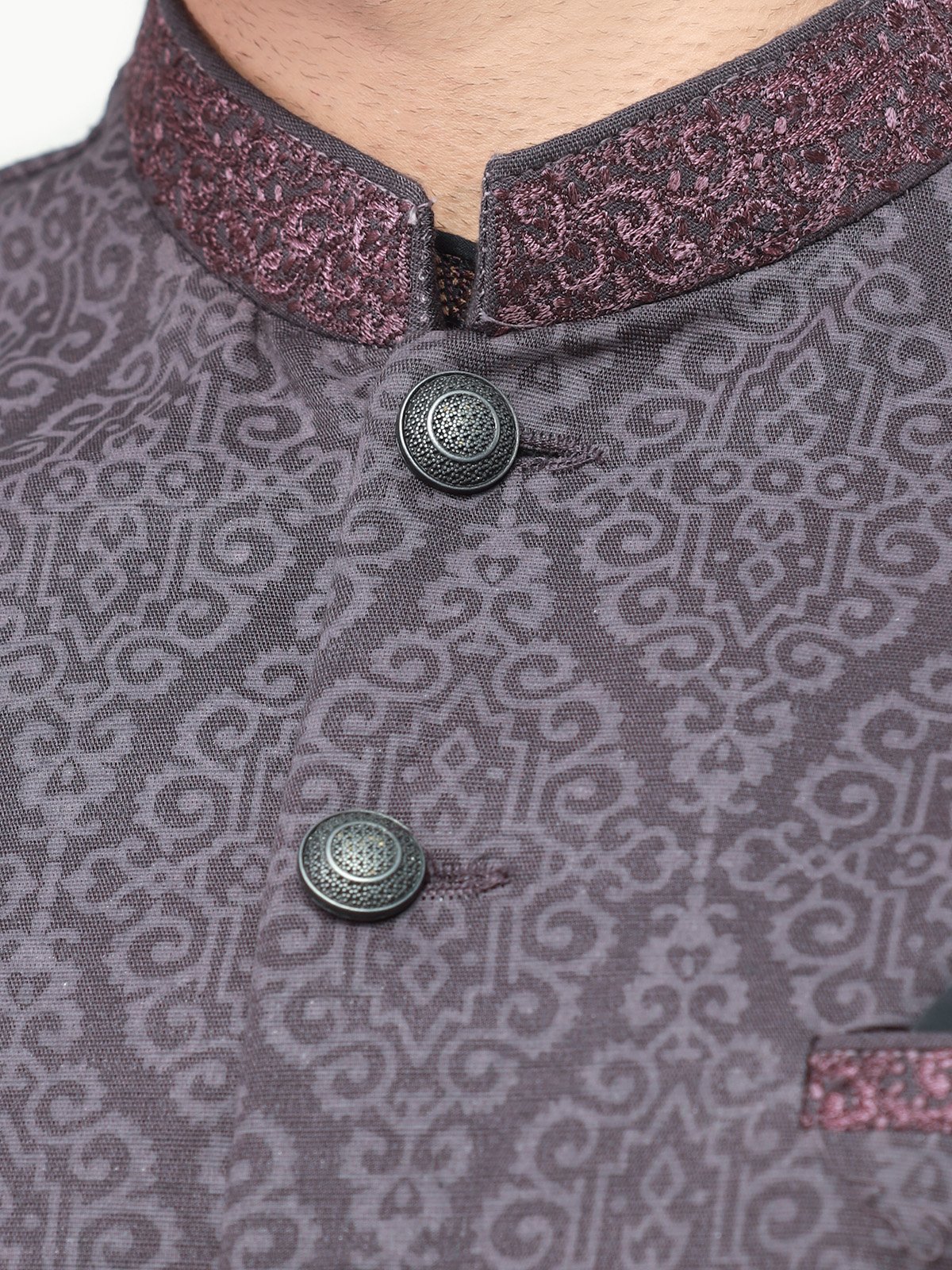Embroidered Cotton Waistcoat - EMTWC22-35789 - Image 4