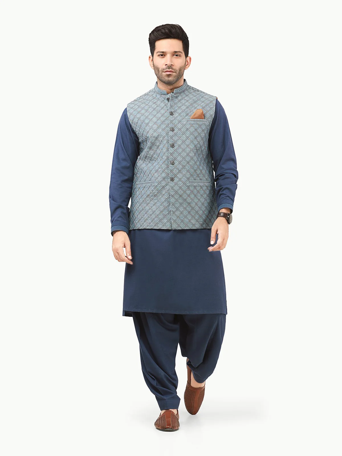Embroidered Cotton Waistcoat - EMTWCC22-132