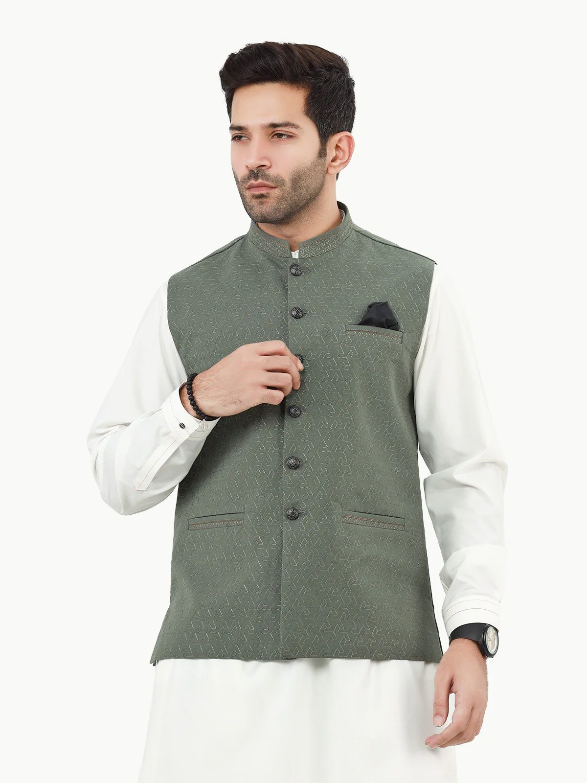 Embroidered Cotton Waistcoat - EMTWCC22-140 - Image 2