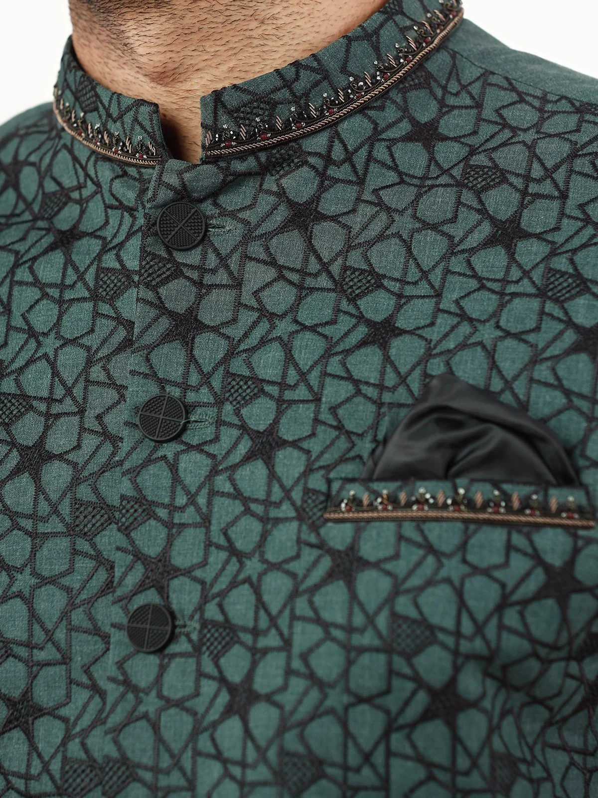 Embroidered Cotton Waistcoat - EMTWCC22-145 - Image 3