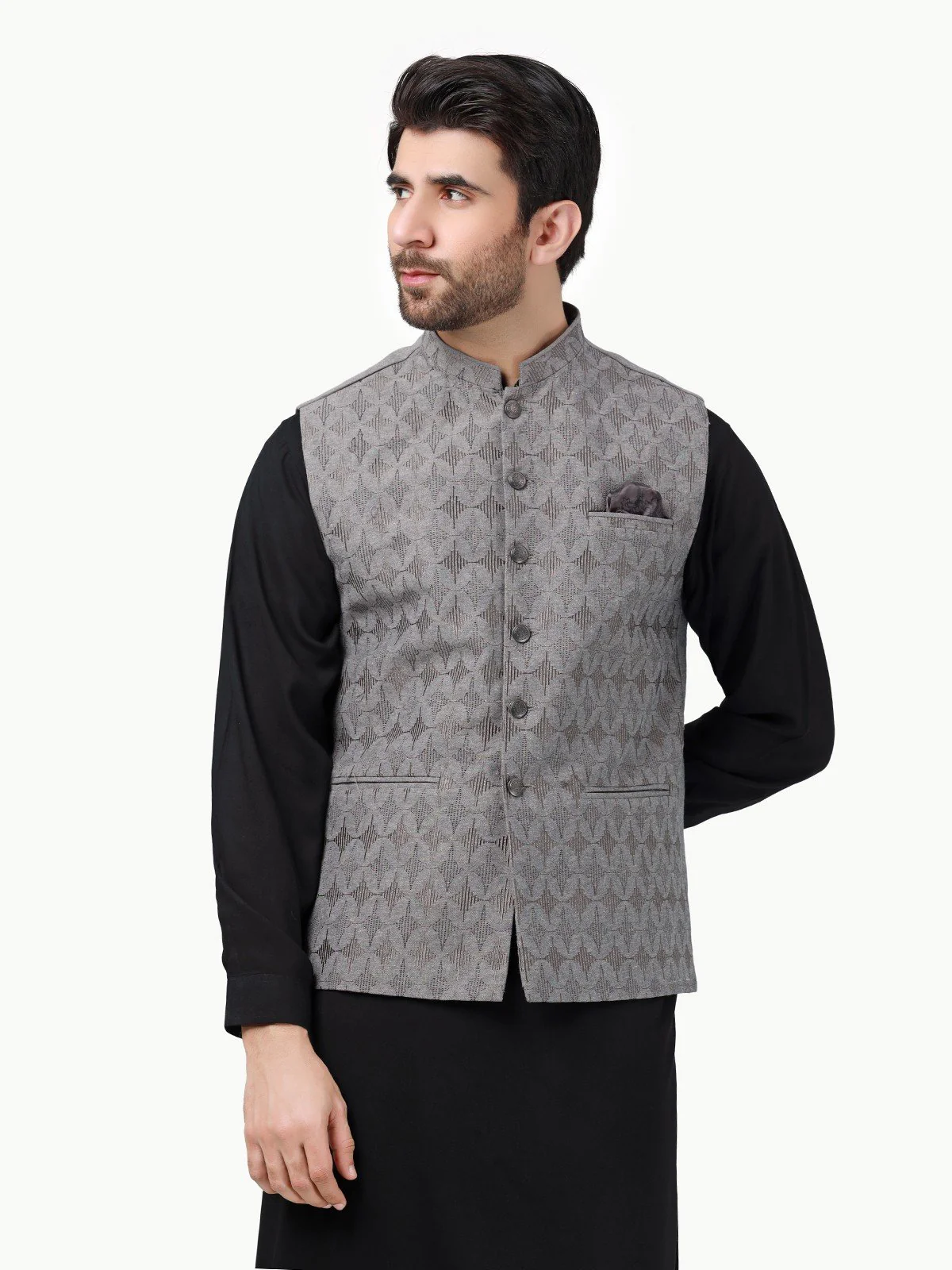 Embroidered Cotton Waistcoat - EMTWCC22-123 - Image 2