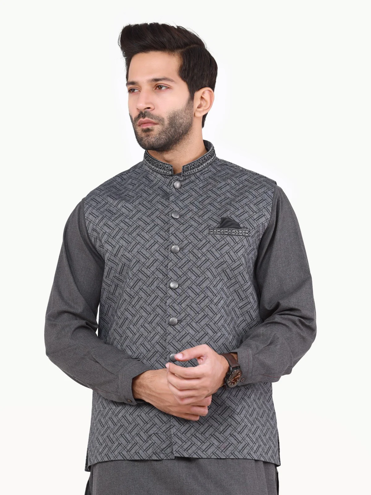 Embroidered Cotton Waistcoat - EMTWCC22-142 - Image 2