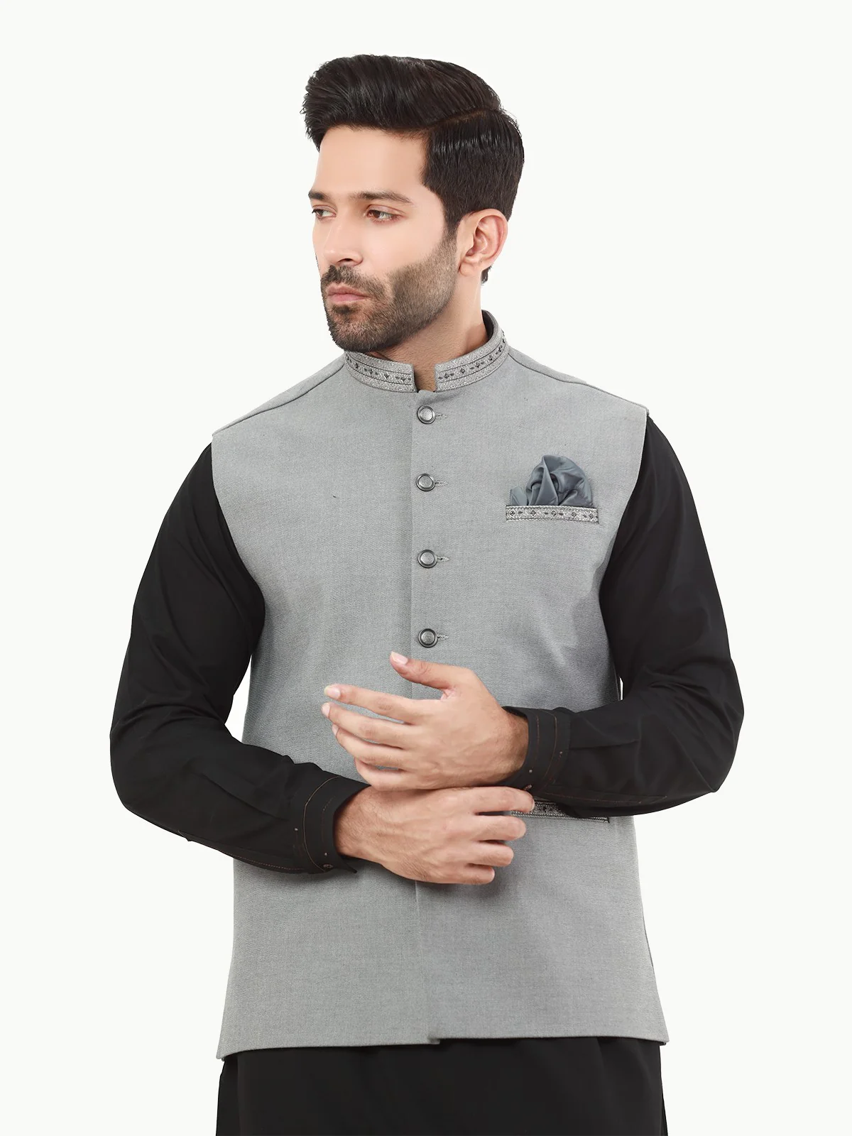 Embroidered Cotton Waistcoat - EMTWCC22-148 - Image 2