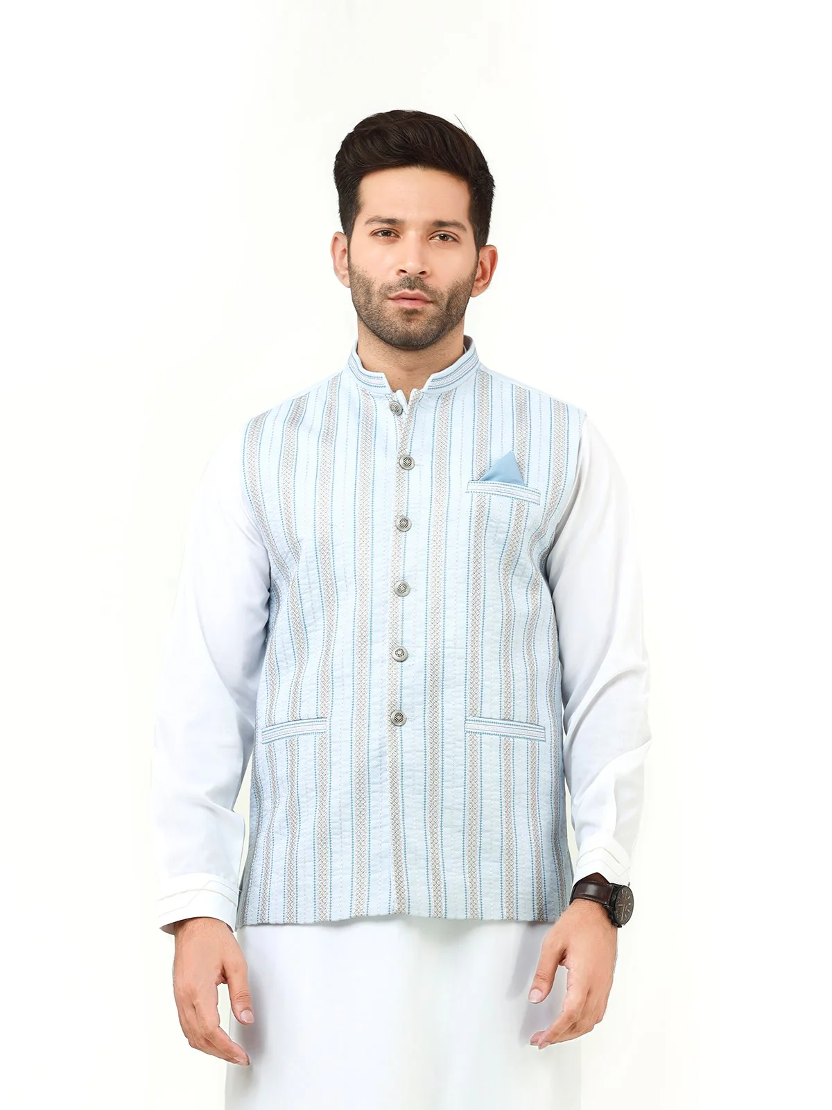 Embroidered Cotton Waistcoat - EMTWCC21-093 - Image 2