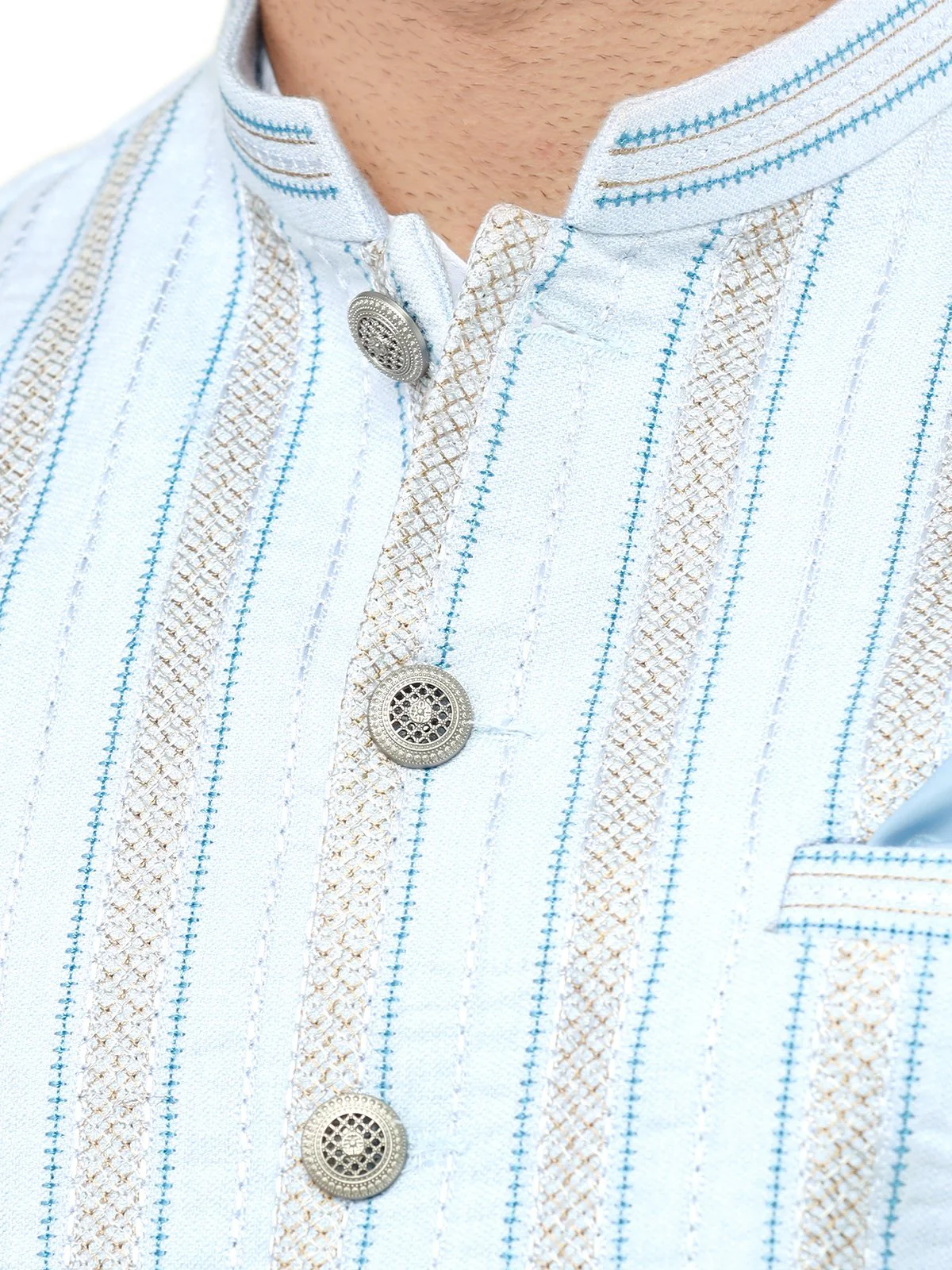 Embroidered Cotton Waistcoat - EMTWCC21-093 - Image 3