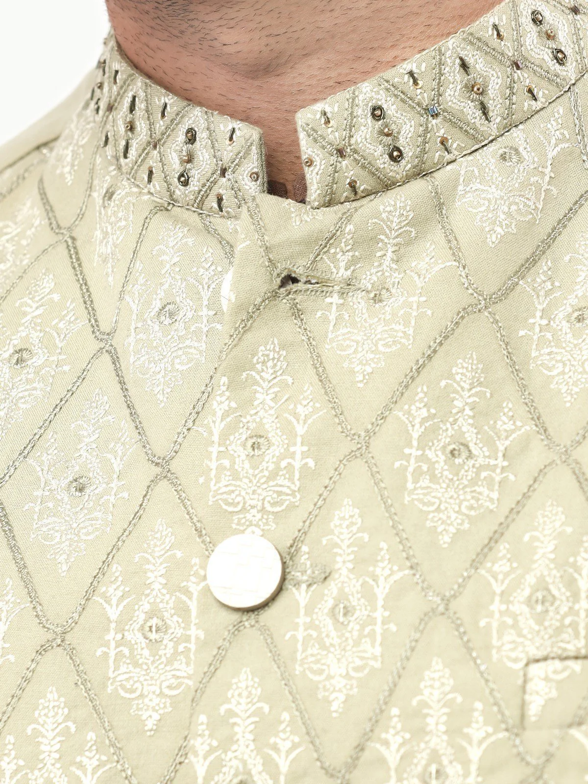 Embroidered Cotton Waistcoat - EMTWCC22-128 - Image 4