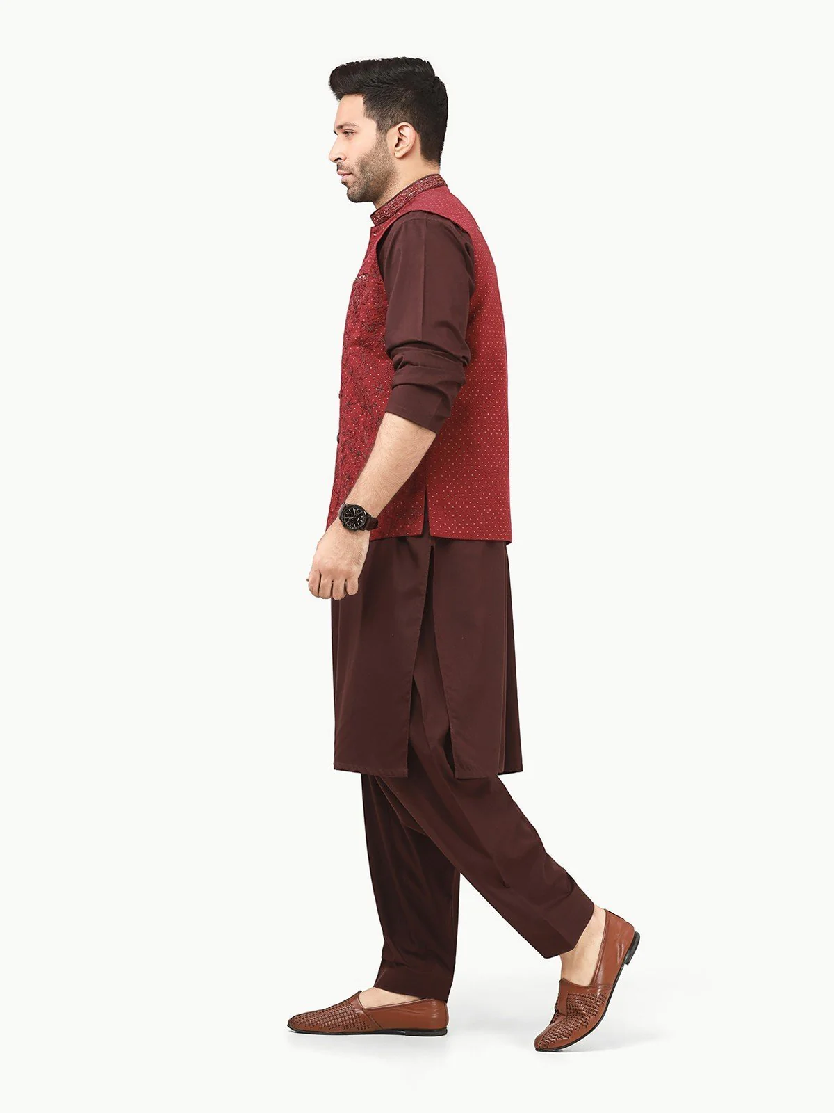 Embroidered Khaddar Waistcoat - EMTWCC22-118 - Image 3