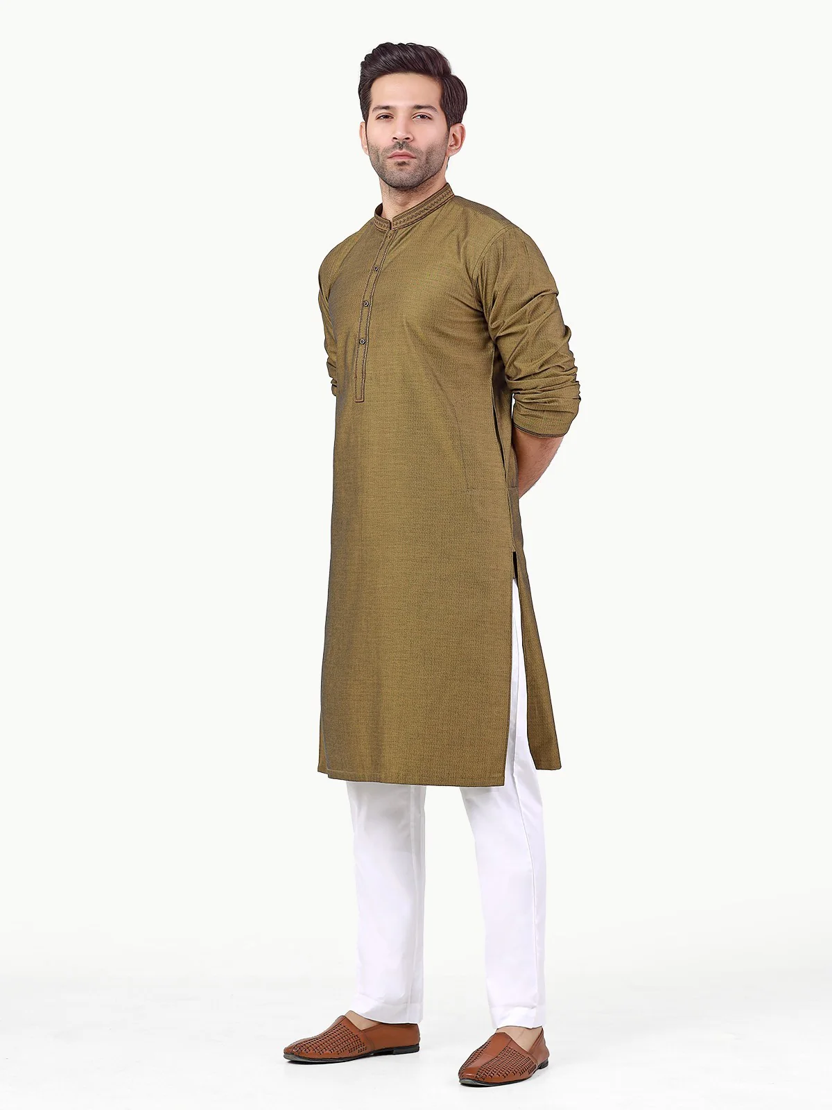 Embroidered Cotton Kurta - EMTK22-99261 - Image 2