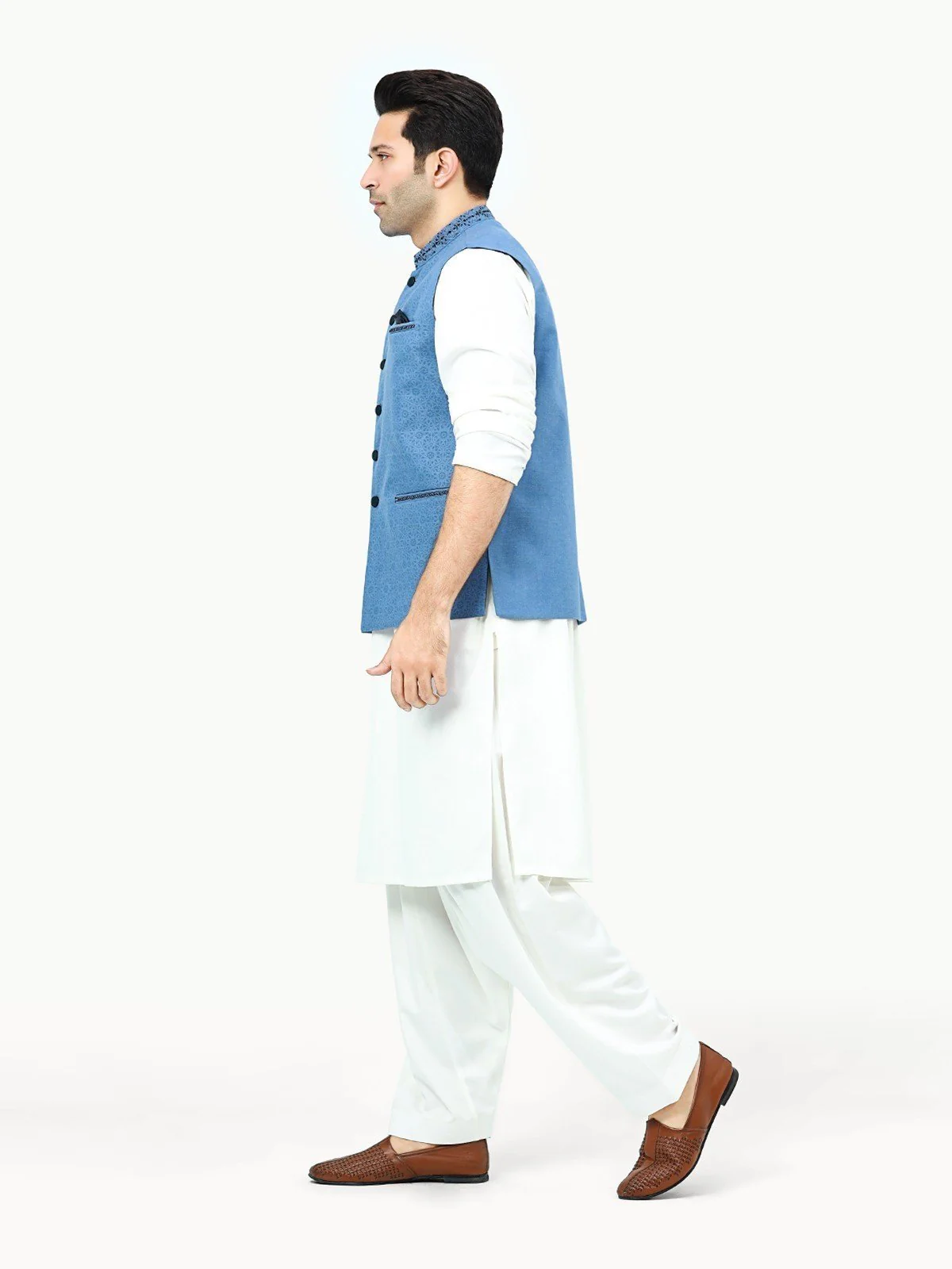 Embroidered Cotton Waistcoat - EMTWCC22-131 - Image 3
