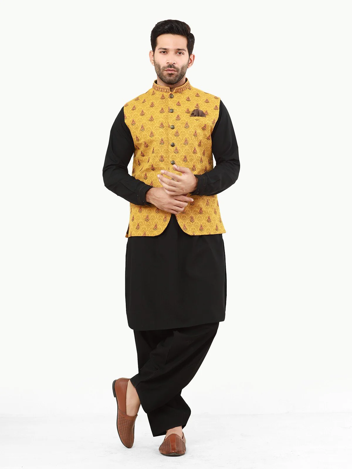 Embroidered Cotton Waistcoat - EMTWCC22-115