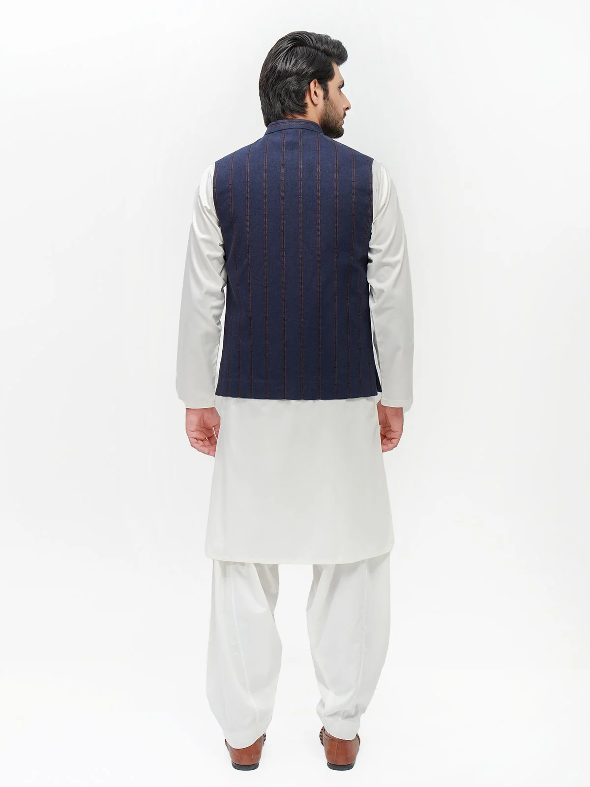 Embroidered Linen Waistcoat - EMTWC22-35778 - Image 4