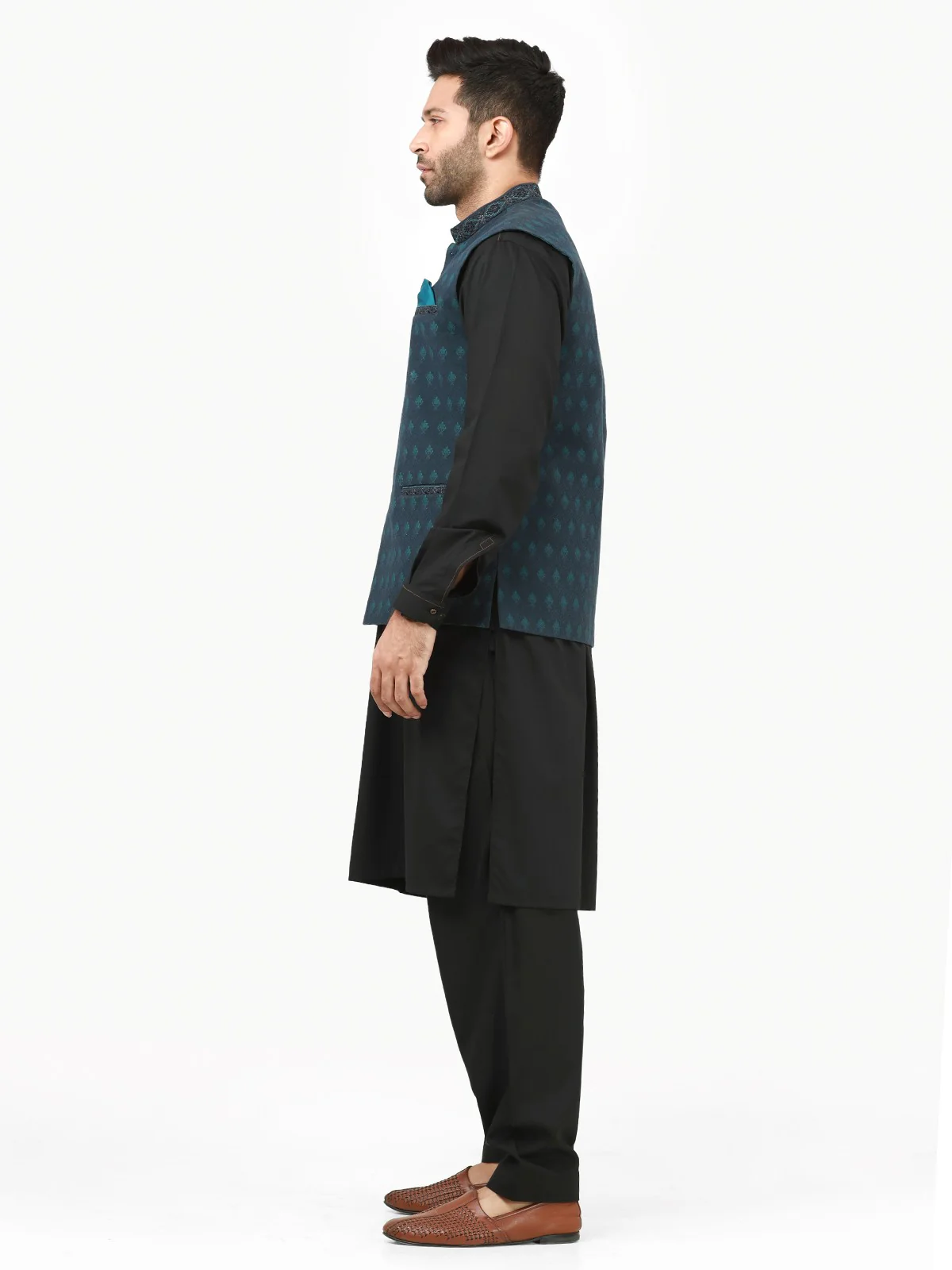 Embroidered Cotton Waistcoat - EMTWC22-35791 - Image 3