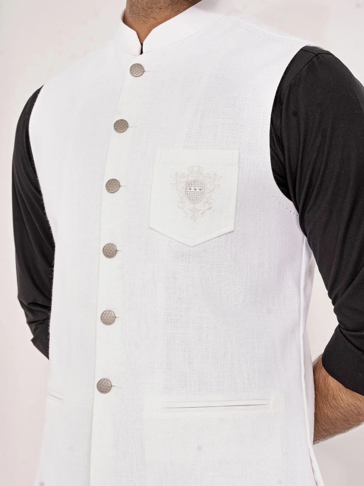 Embroidered Khaddar Waistcoat - EMTWC23-35896 - Image 5