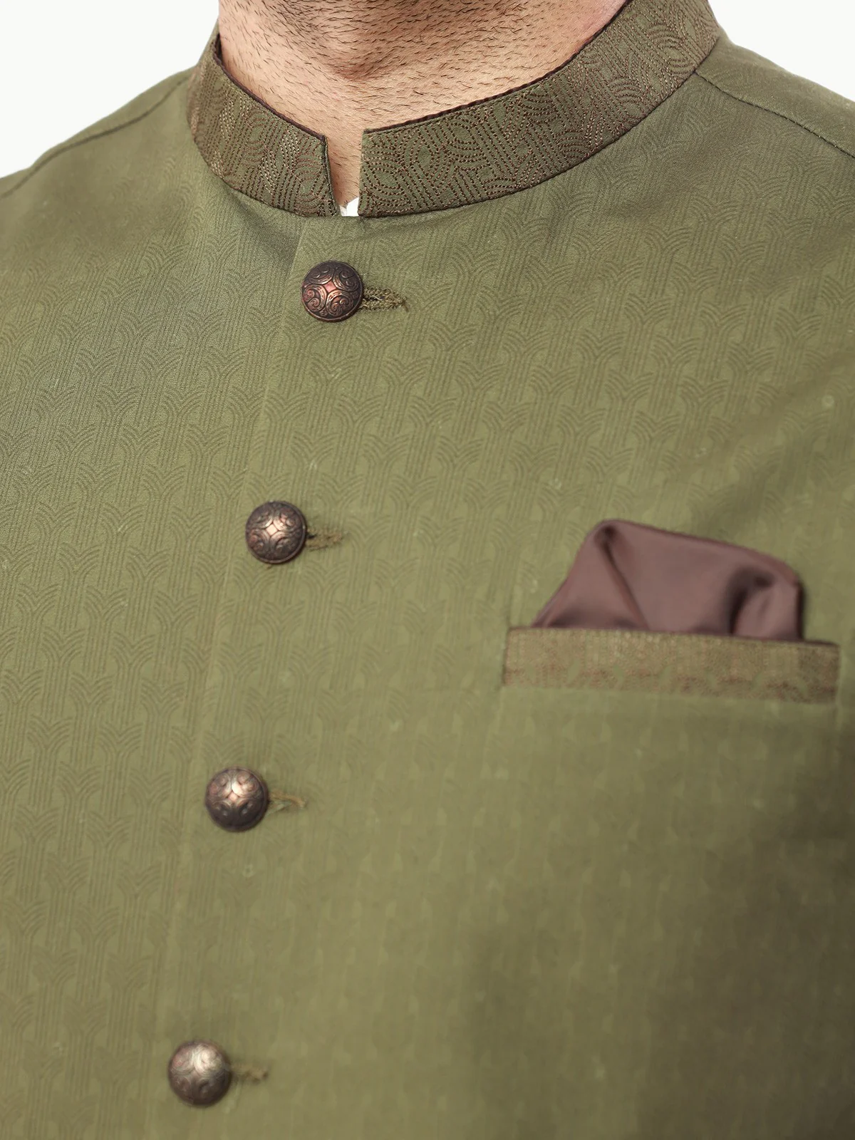 Embroidered Cotton Waistcoat - EMTWC22-35808 - Image 3