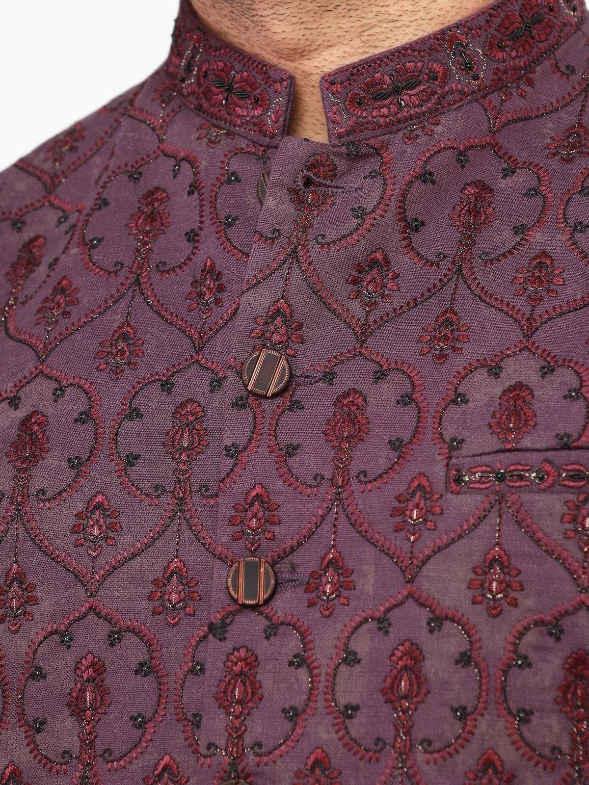 Embroidered Khaddar Waistcoat - EMTWCC22-121 - Image 4