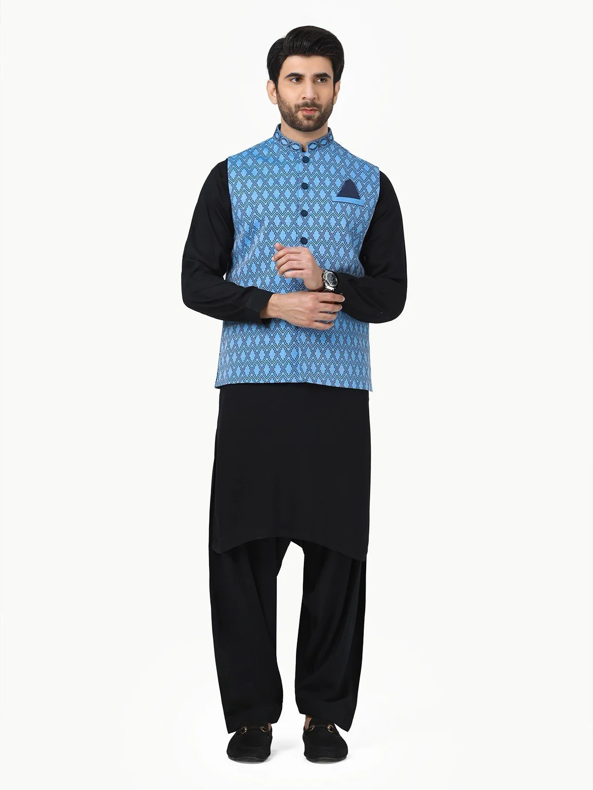 Embroidered Cotton Waistcoat - EMTWC22-35802