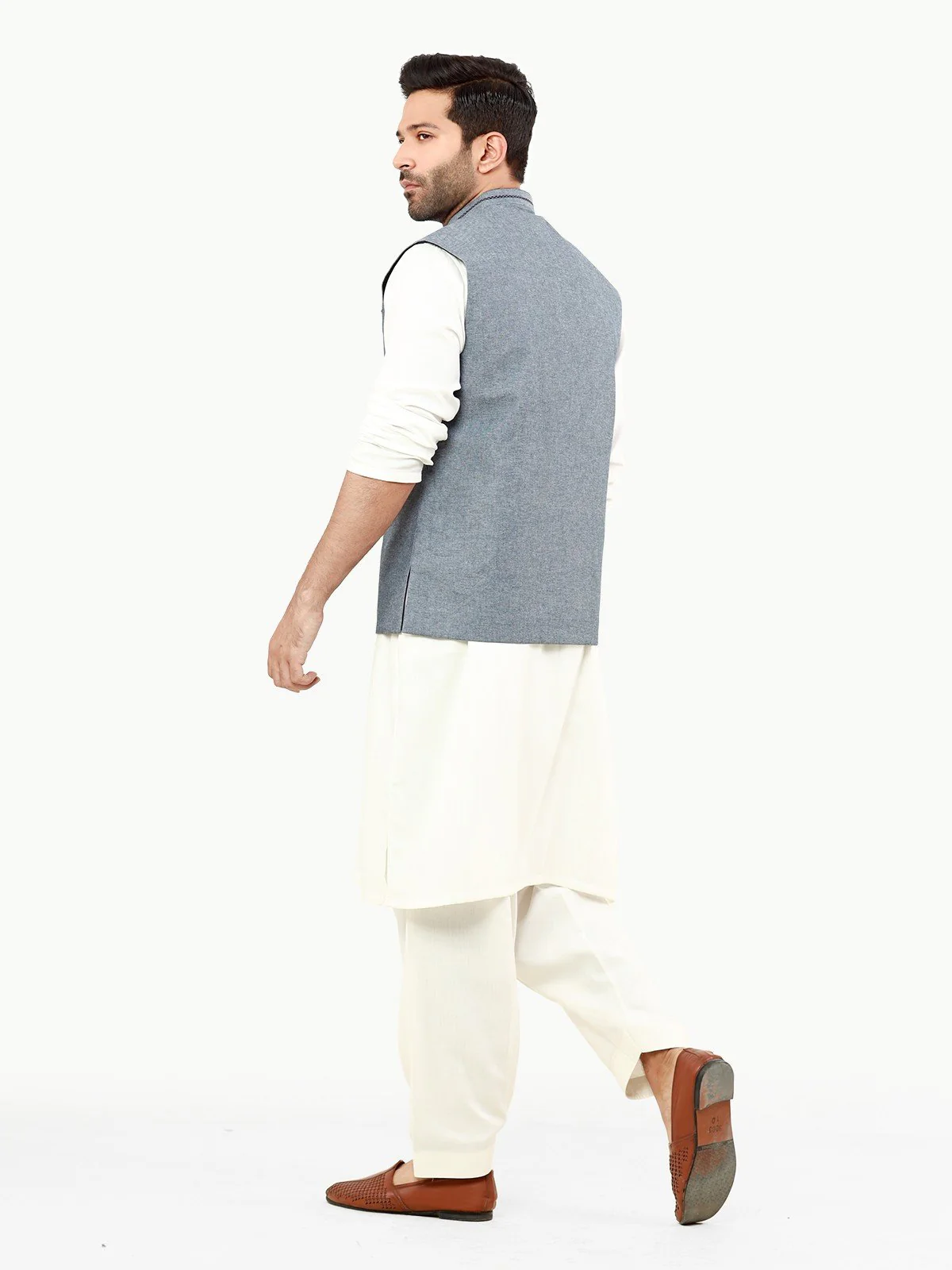 Embroidered Cotton Waistcoat - EMTWC22-35813 - Image 5