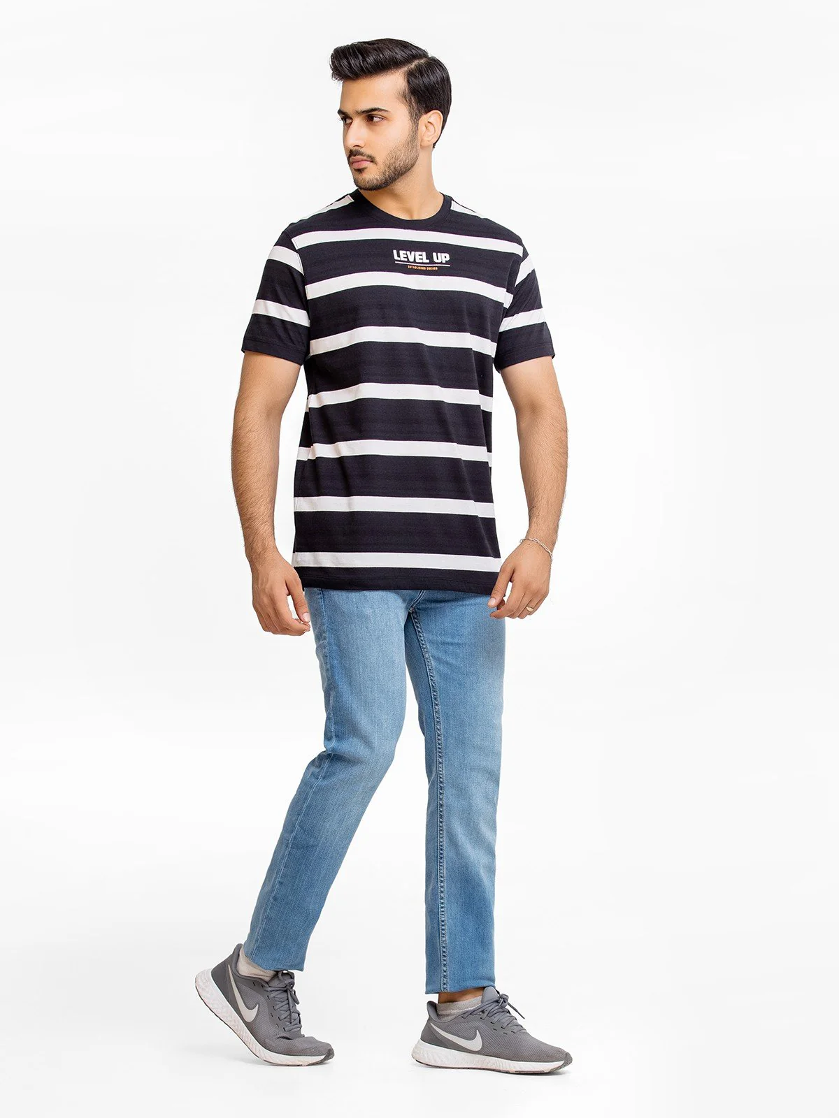 Crew Neck Striped Tee - EMTGT23-009