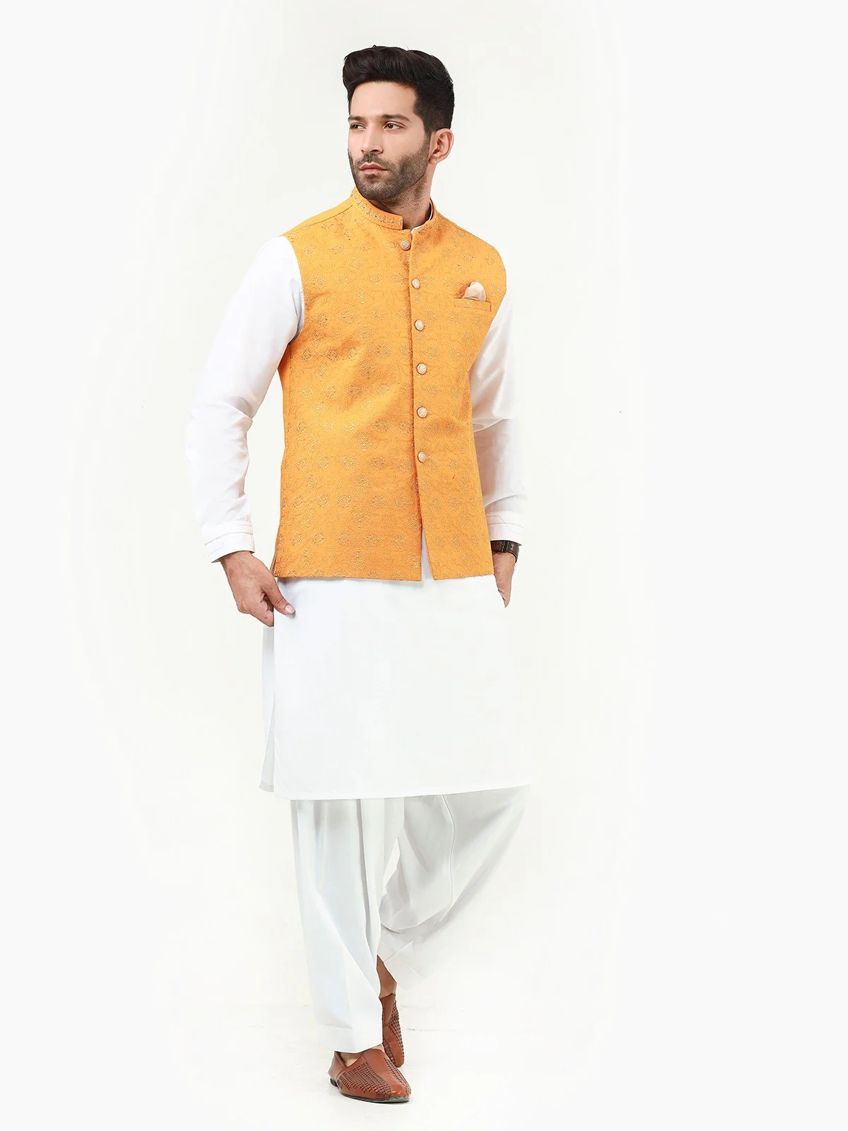 Embroidered Khaddar Waistcoat - EMTWCC22-130