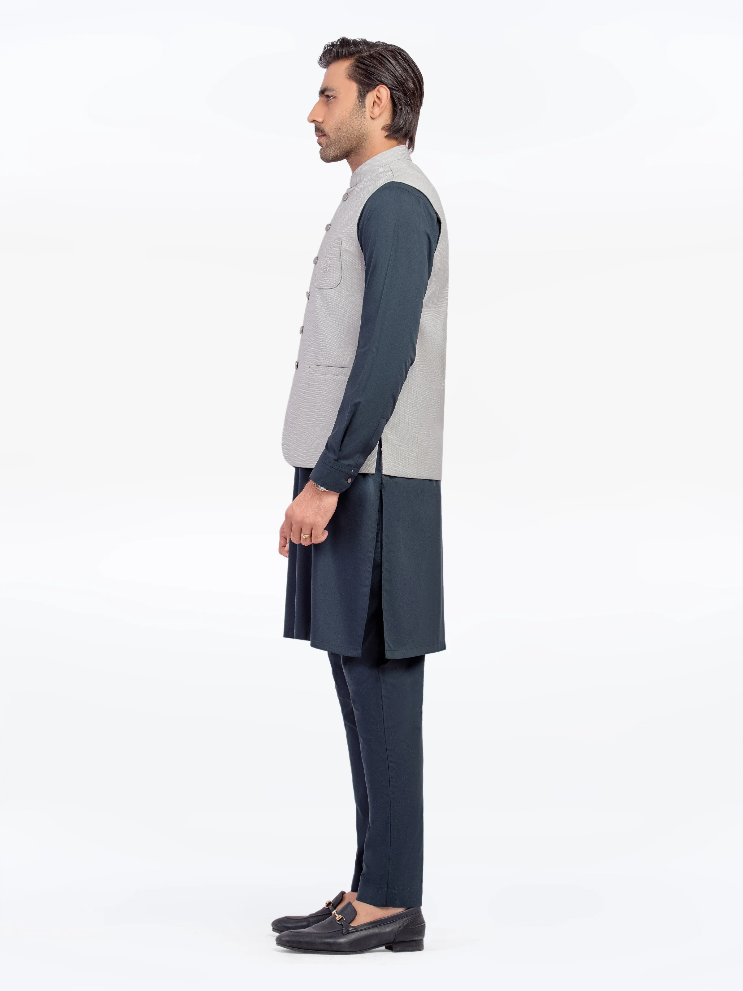 Embroidered Dobby Waistcoat - EMTWC5-35954 - Image 4