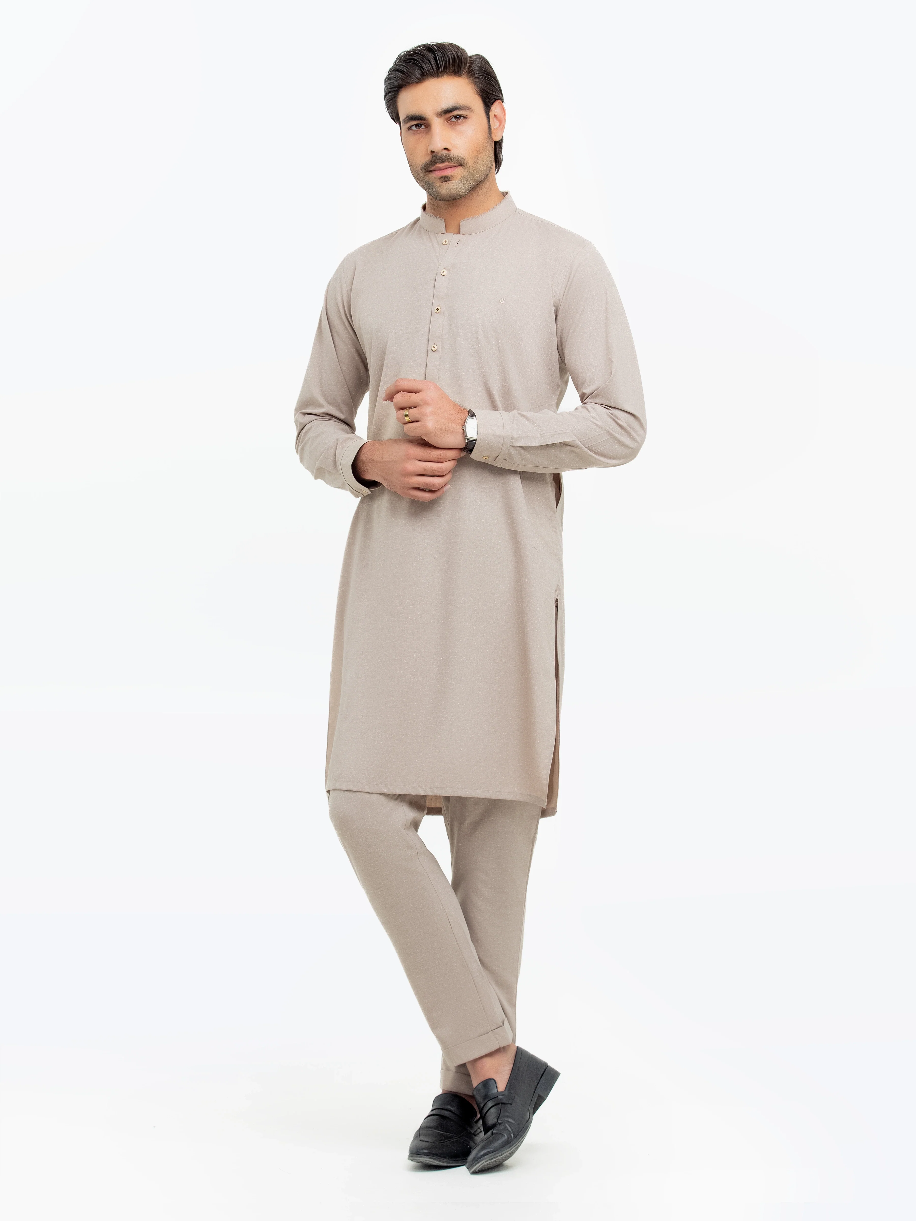 Embroidered Karandi Kurta Pajama - EMTKPT5-069