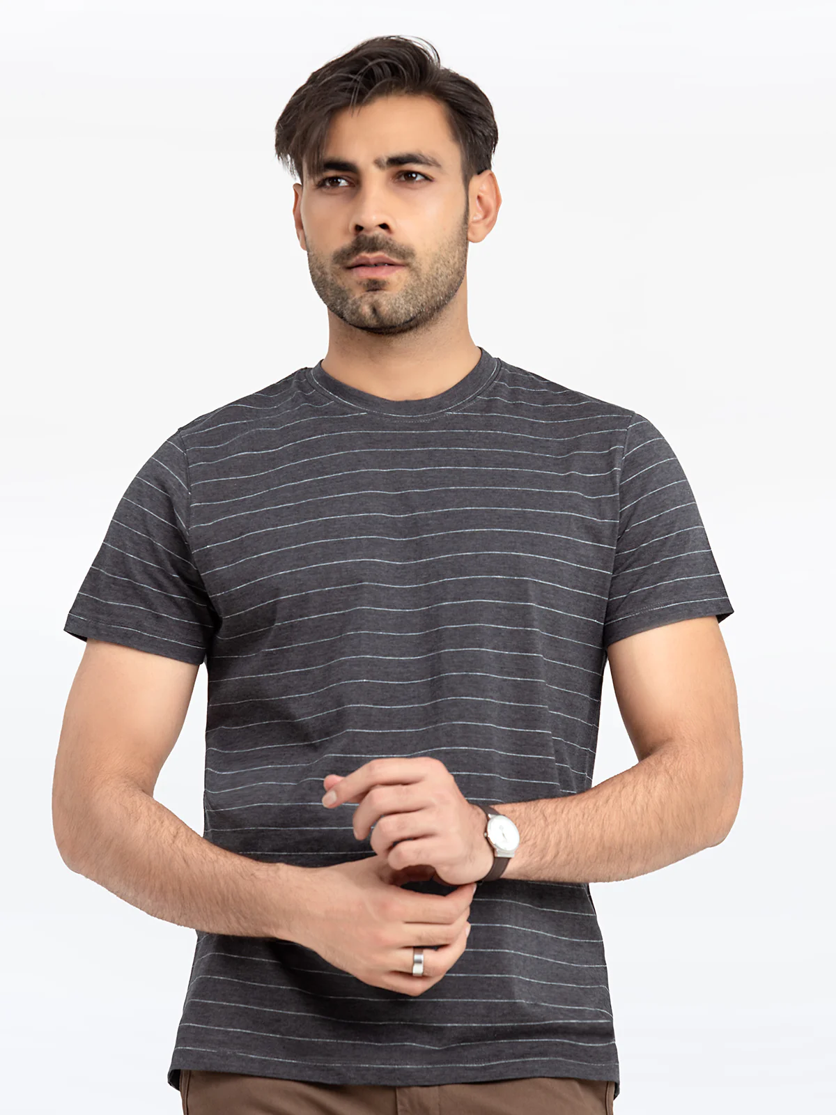 Crew Neck Striped Tee - EMTGT24-024 - Image 2