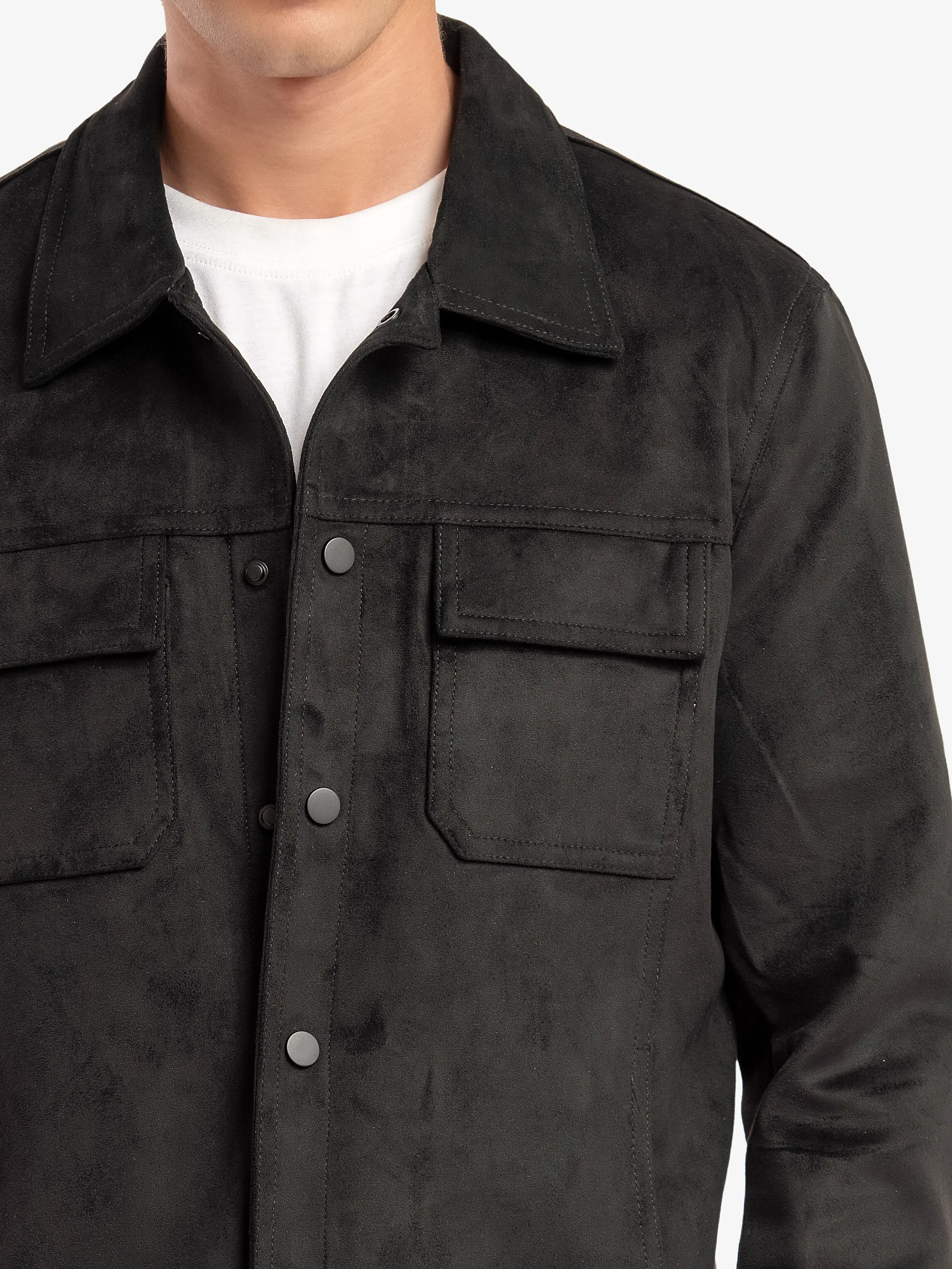 Double Pocket Suede Jacket - EMTJ5-003 - Image 3
