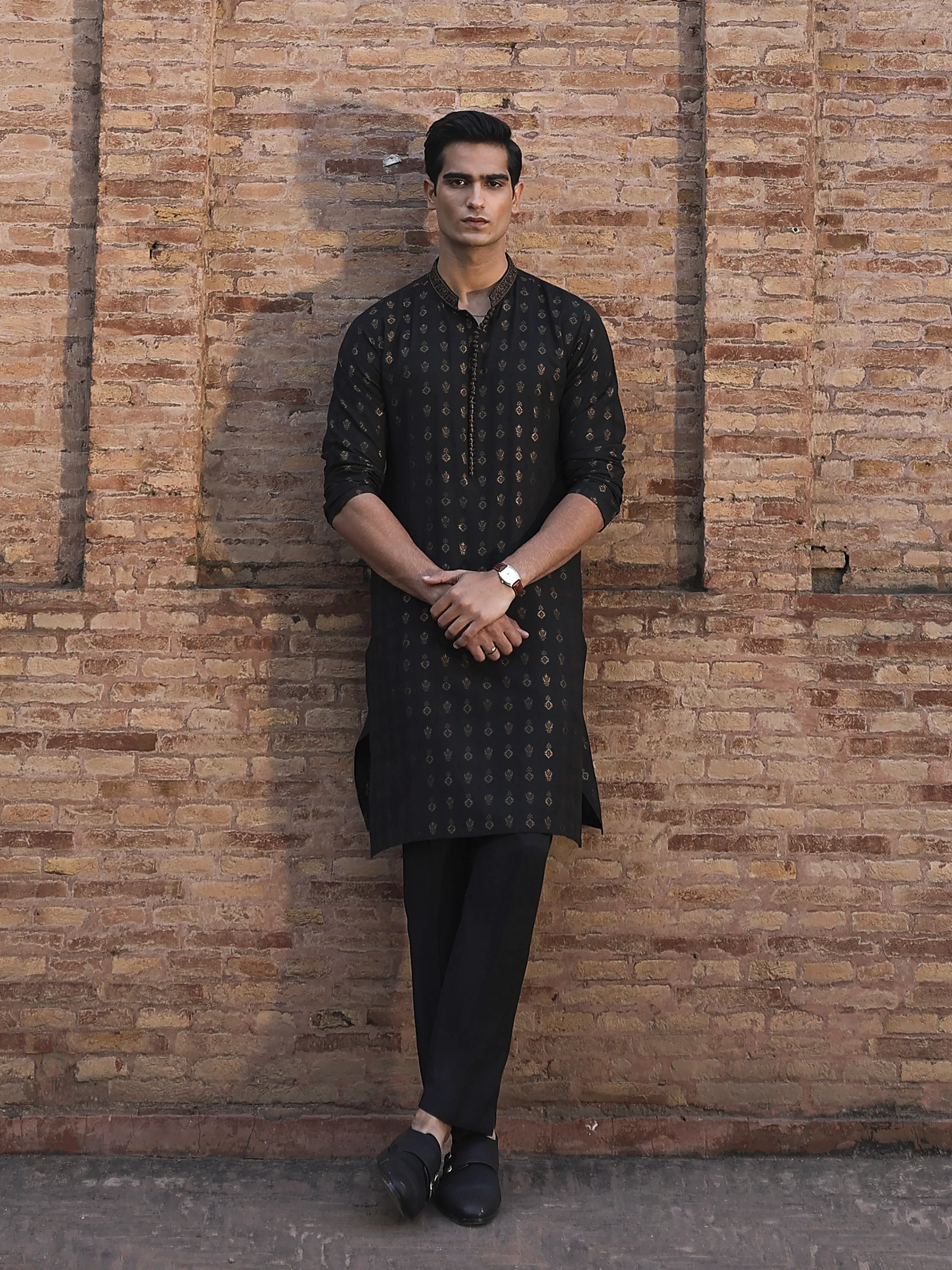 Embroidered Jacquard Kurta Pajama - EMTKPC5-001
